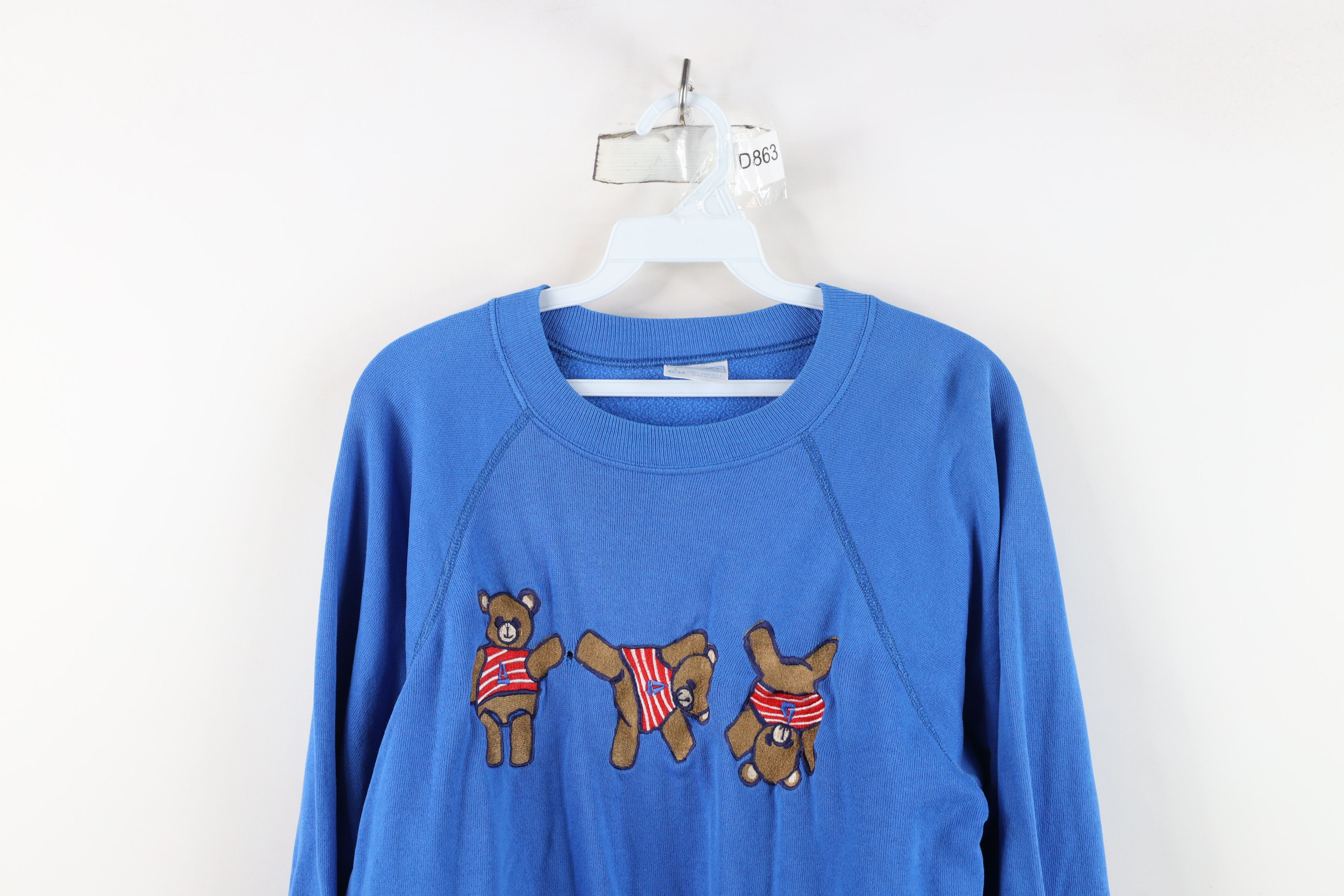 Vintage Vintage 80s 90s Streetwear Cartwheel Bear Sweatshirt Blue Size L / US 10 / IT 46 - 2 Thumbnail