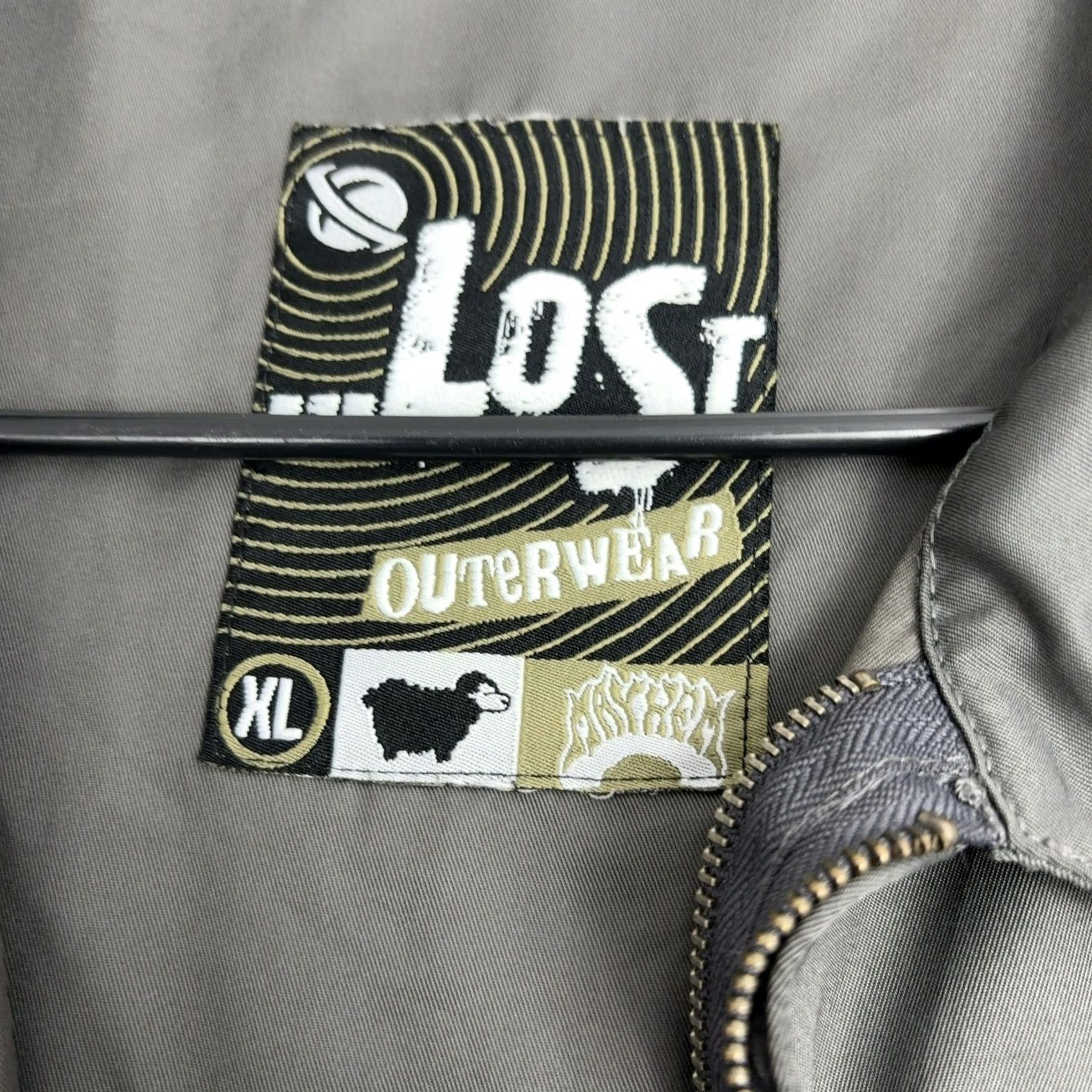 Logo 7 VINTAGE Lost Enterprises Jacket Mens XL Grey Full Zip Embroidered Logo Workwear Surf Size US XL / EU 56 / 4 - 4 Thumbnail