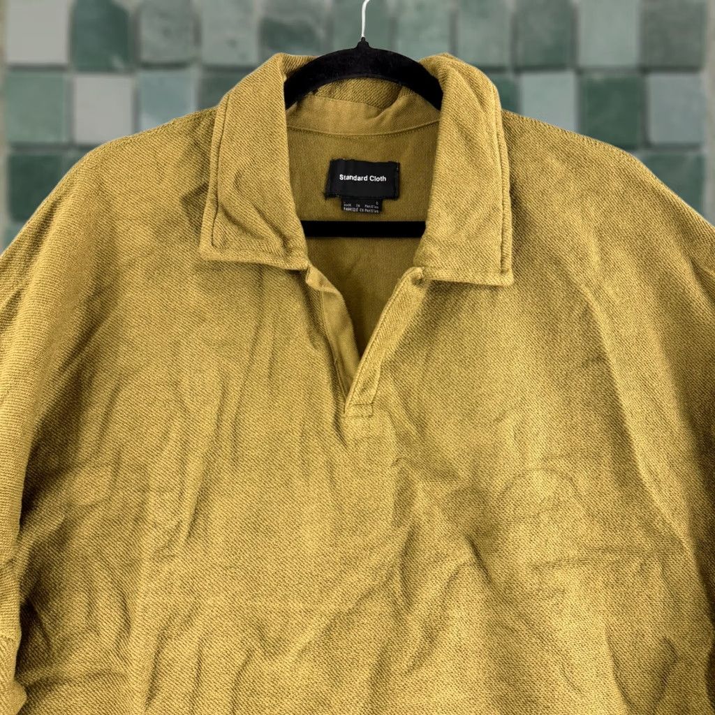 Vintage Standard Cloth Polo Sweatshirt Mens Large Olive Green 100% Cotton Pullover Shirt Mens L Green Cotton Pullover Polo Sweatshirt Size US L / EU 52-54 / 3 - 1 Thumbnail