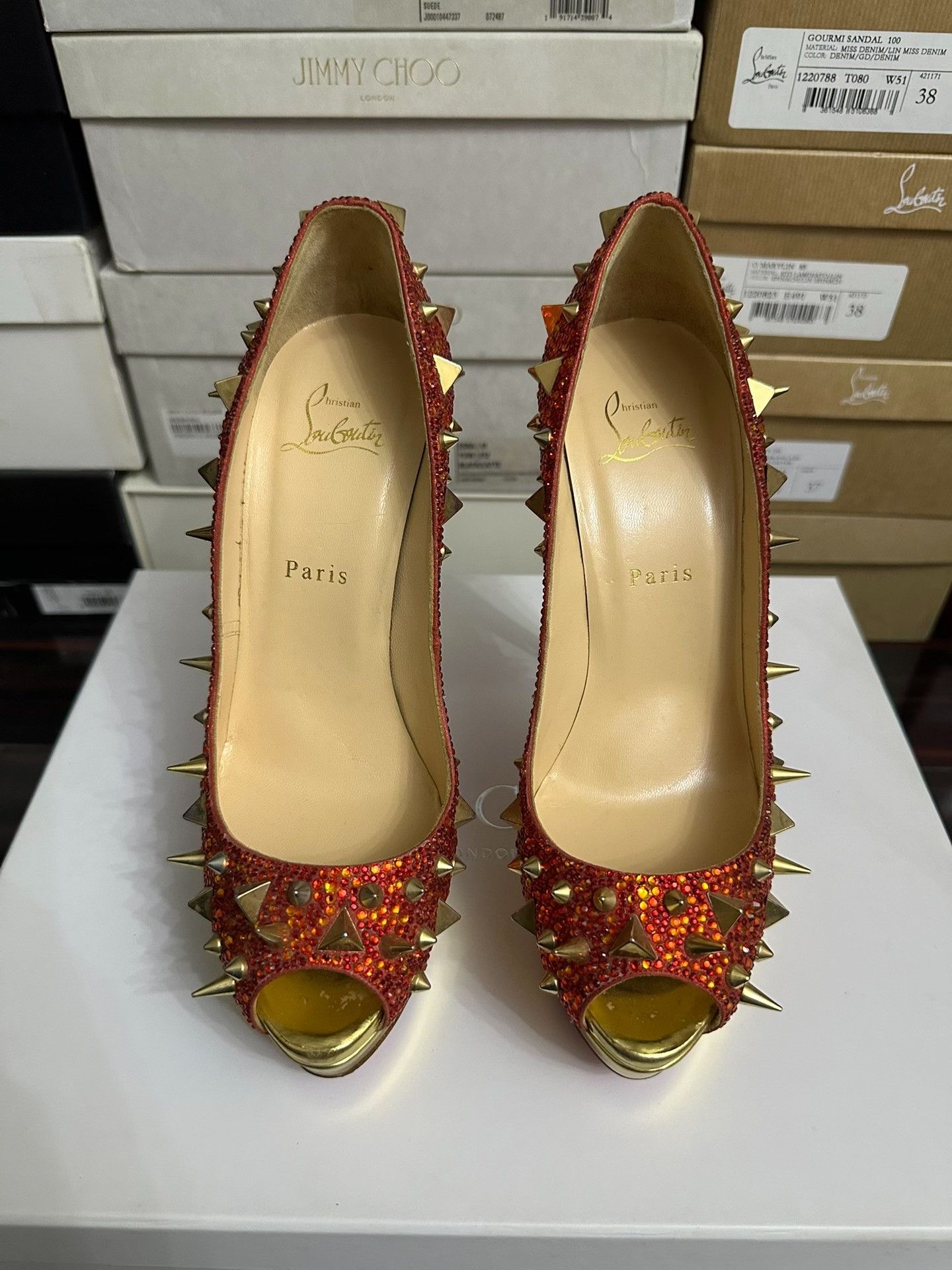 Christian Louboutin Christian Louboutin Red High Heels Size US 8 / IT 38 - 1 Thumbnail