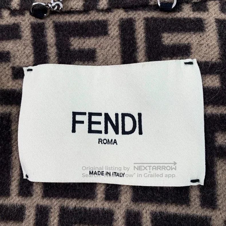 Fendi Fendi Black Wool Logo Short Coat. Size US M / EU 48-50 / 2 - 5 Thumbnail