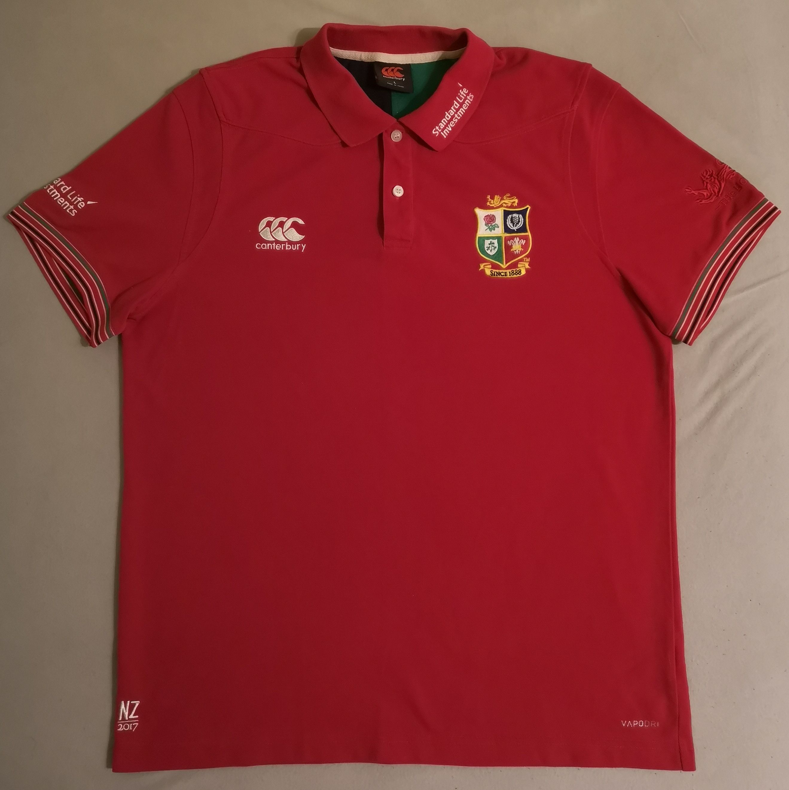Canterbury of New Zealand Shirt Polo British Irish Lions Rugby 2017 Retro NZ Size US L / EU 52-54 / 3 - 1 Thumbnail