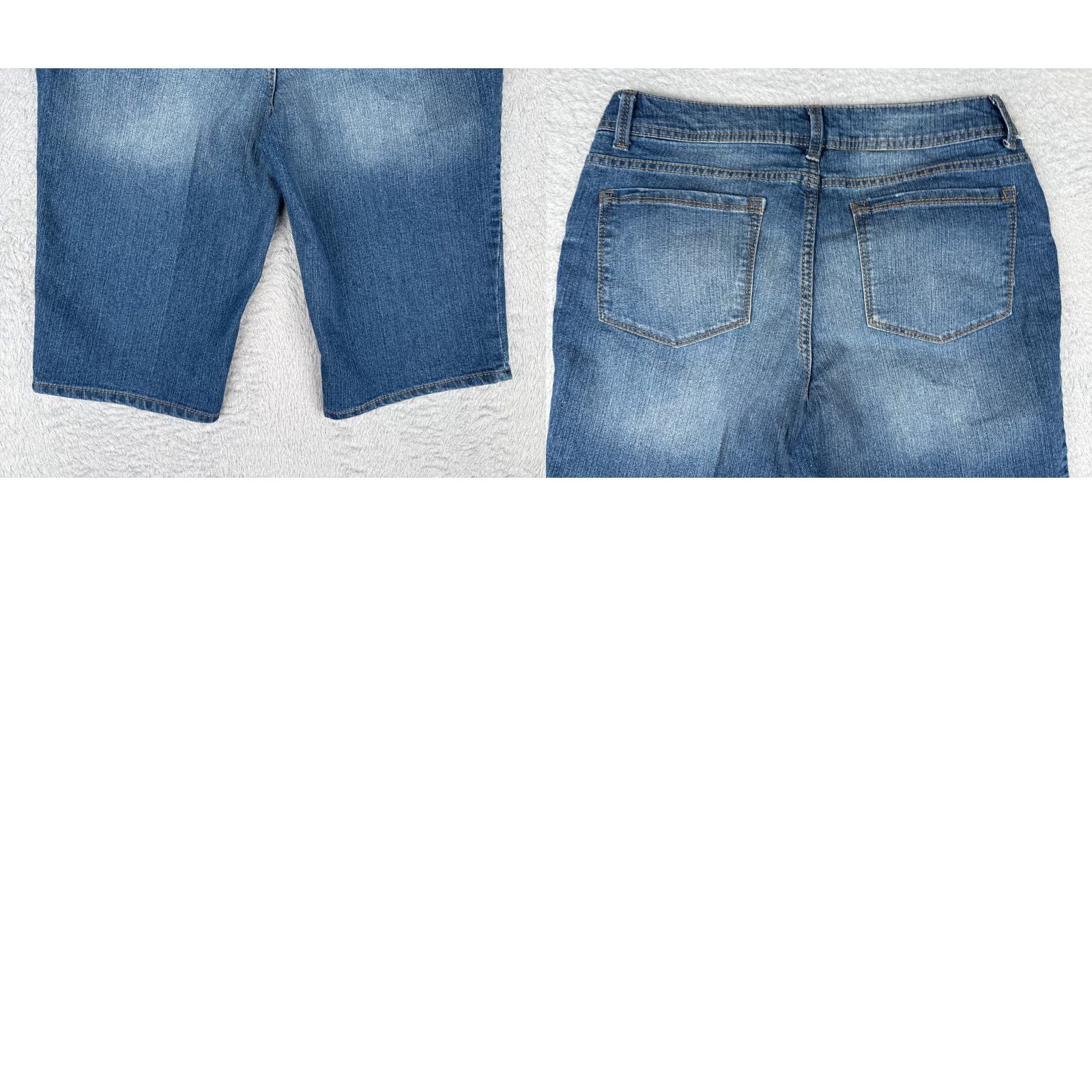 Faded Glory Faded Glory Jeans Women Capri 12 Blue Denim Mid Rise 30x14 Cotton Blend Distressed Pockets Capris 5-Pocket Size 34" / US 12 / IT 48 - 9 Thumbnail