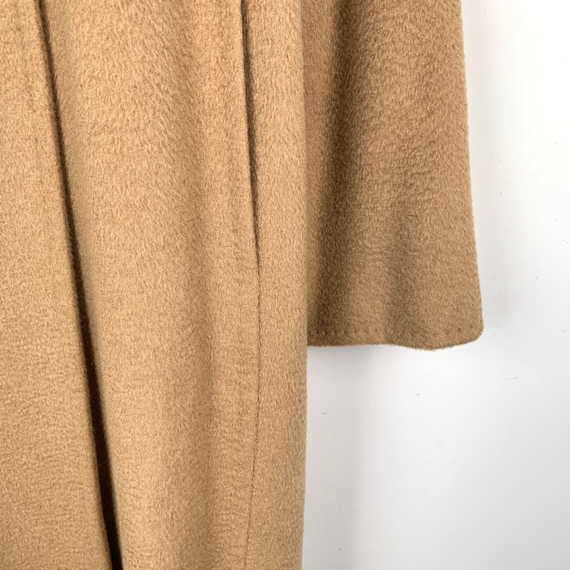 Max Mara Max Mara Camel Wool Blend Long Coat With Belted Back Size L / US 10 / IT 46 - 4 Thumbnail