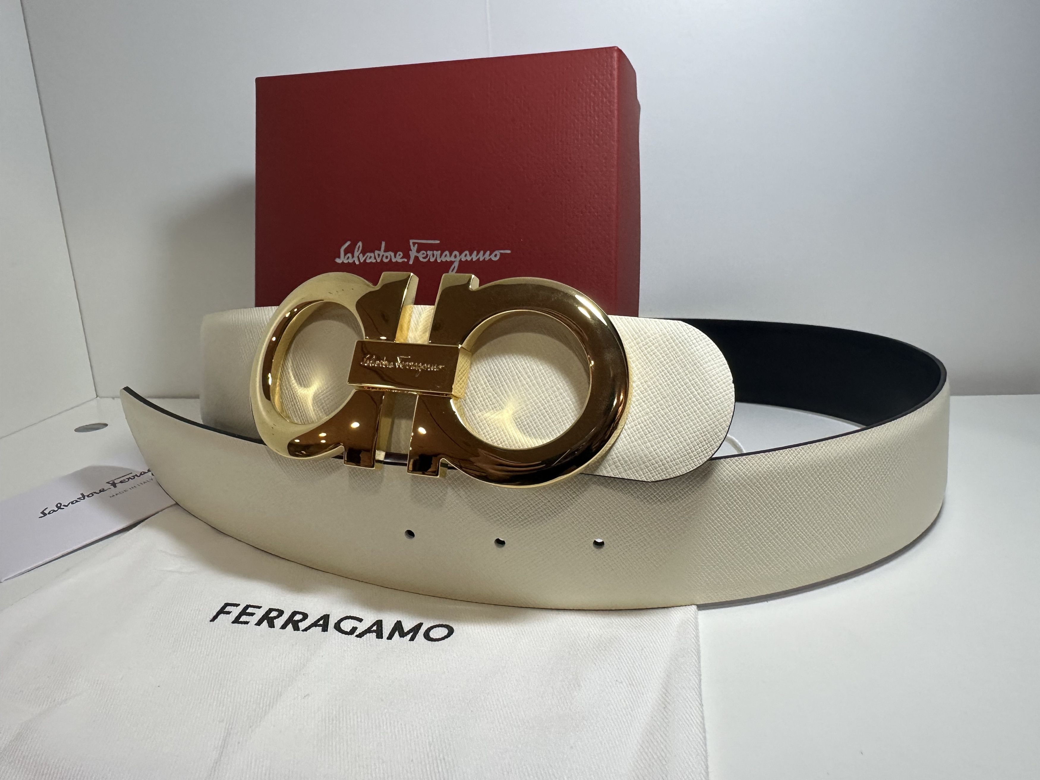 Salvatore Ferragamo Reversible White Black Leather Salvatore Ferragamo Belt Grailed
