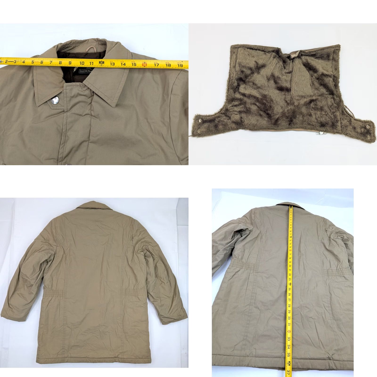 Sears VINTAGE Sears Coat Parka Mens XL Khaki Faux Fur Detachable Hood Belted Roebuck Coat Size US XL / EU 56 / 4 - 9 Thumbnail