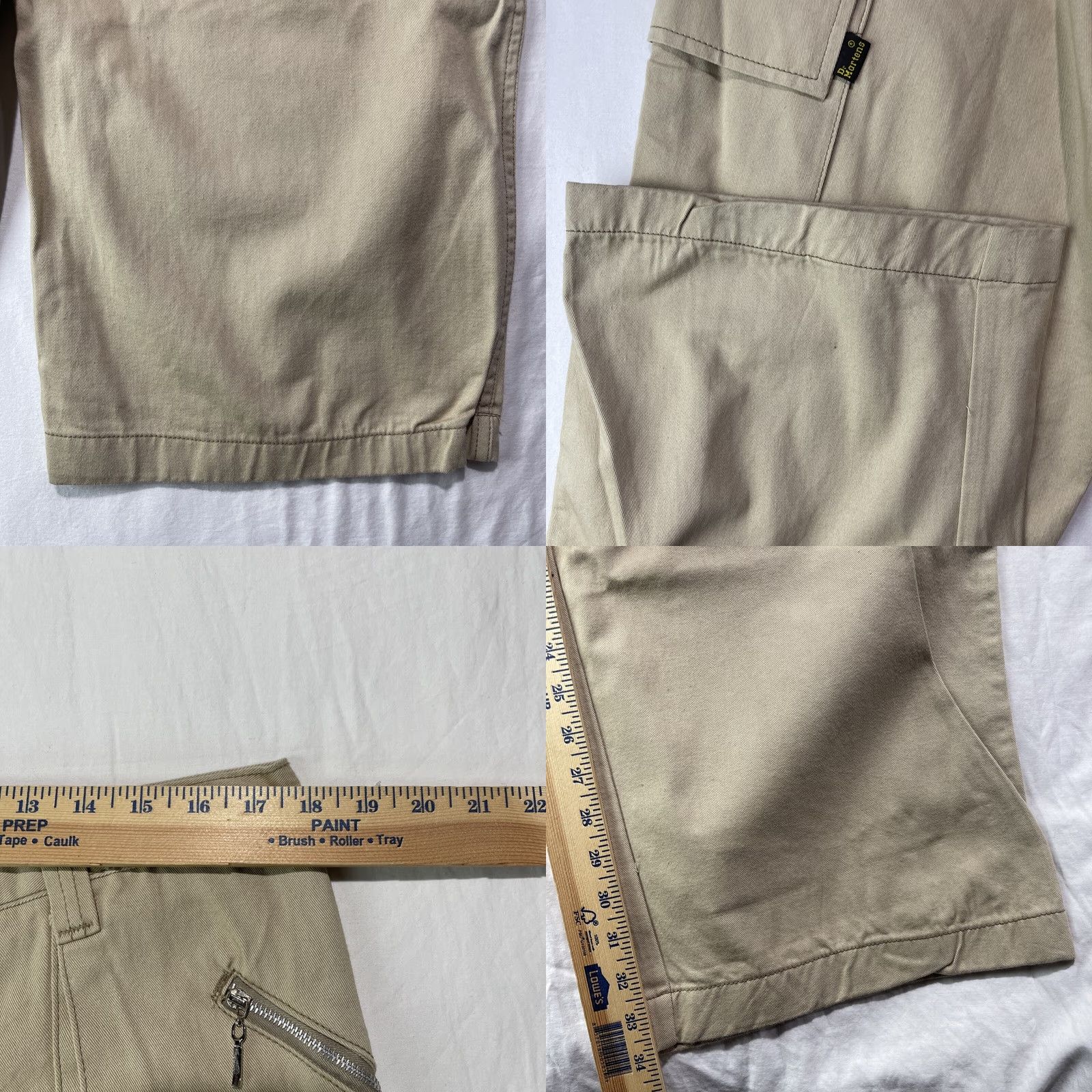 Dr. Martens VINTAGE Dr Martens Cargo Pants Mens 36x34 Beige Baggy AirWair Cargo Pants Mens Beige 80s 90s Army City Mens Size US 36 / EU 52 - 9 Thumbnail