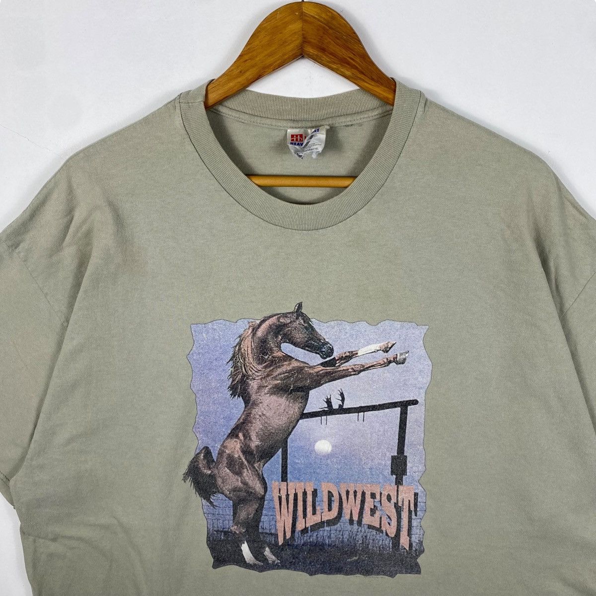 Hanes Vintage 90's WILDWEST Horse Graphic Tee Shirt 2-Large Size Size US XL / EU 56 / 4 - 2 Thumbnail