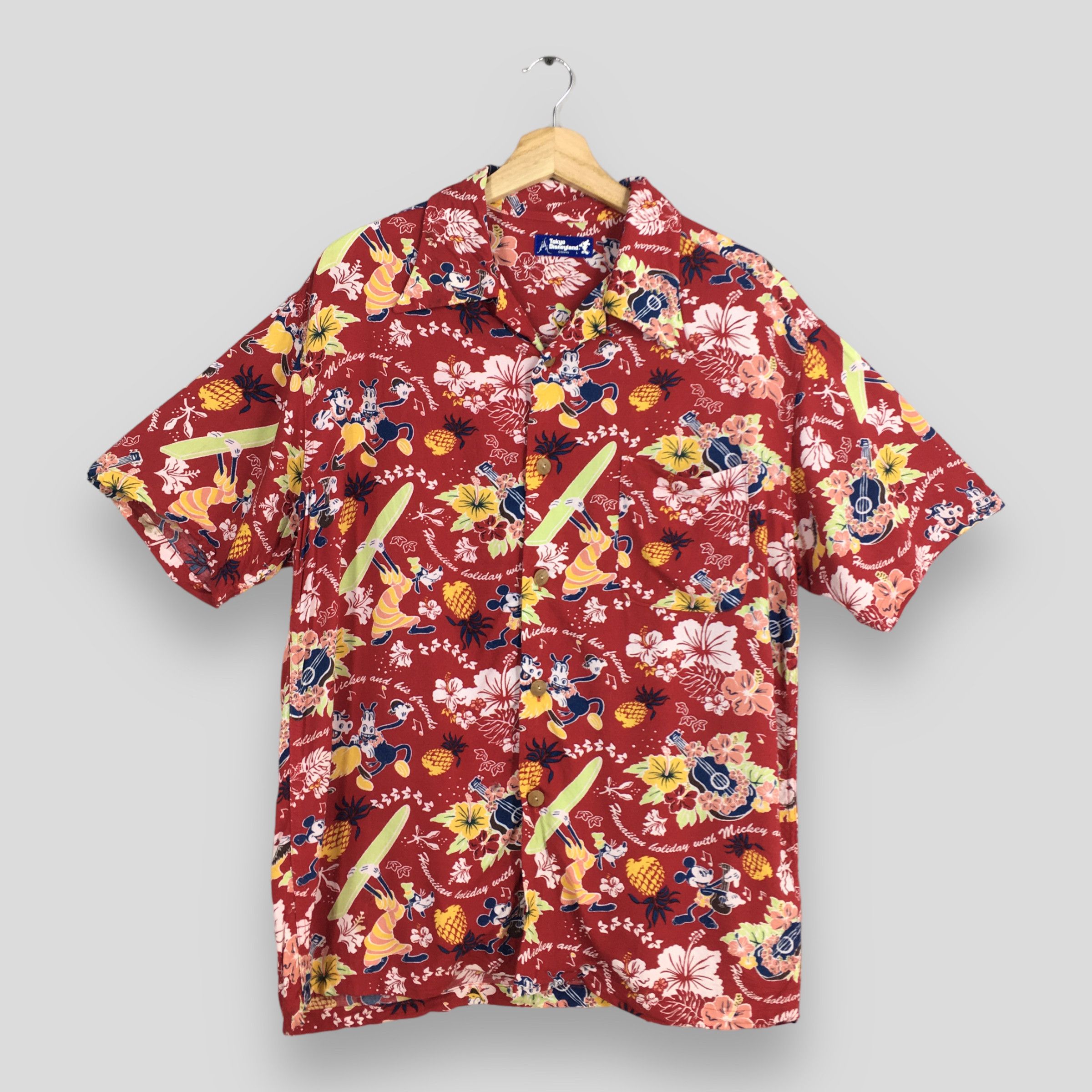 Disney Vintage 90's Hawaiian Mickey Mouse Aloha Tropical Shirt L Size US L / EU 52-54 / 3 - 1 Thumbnail