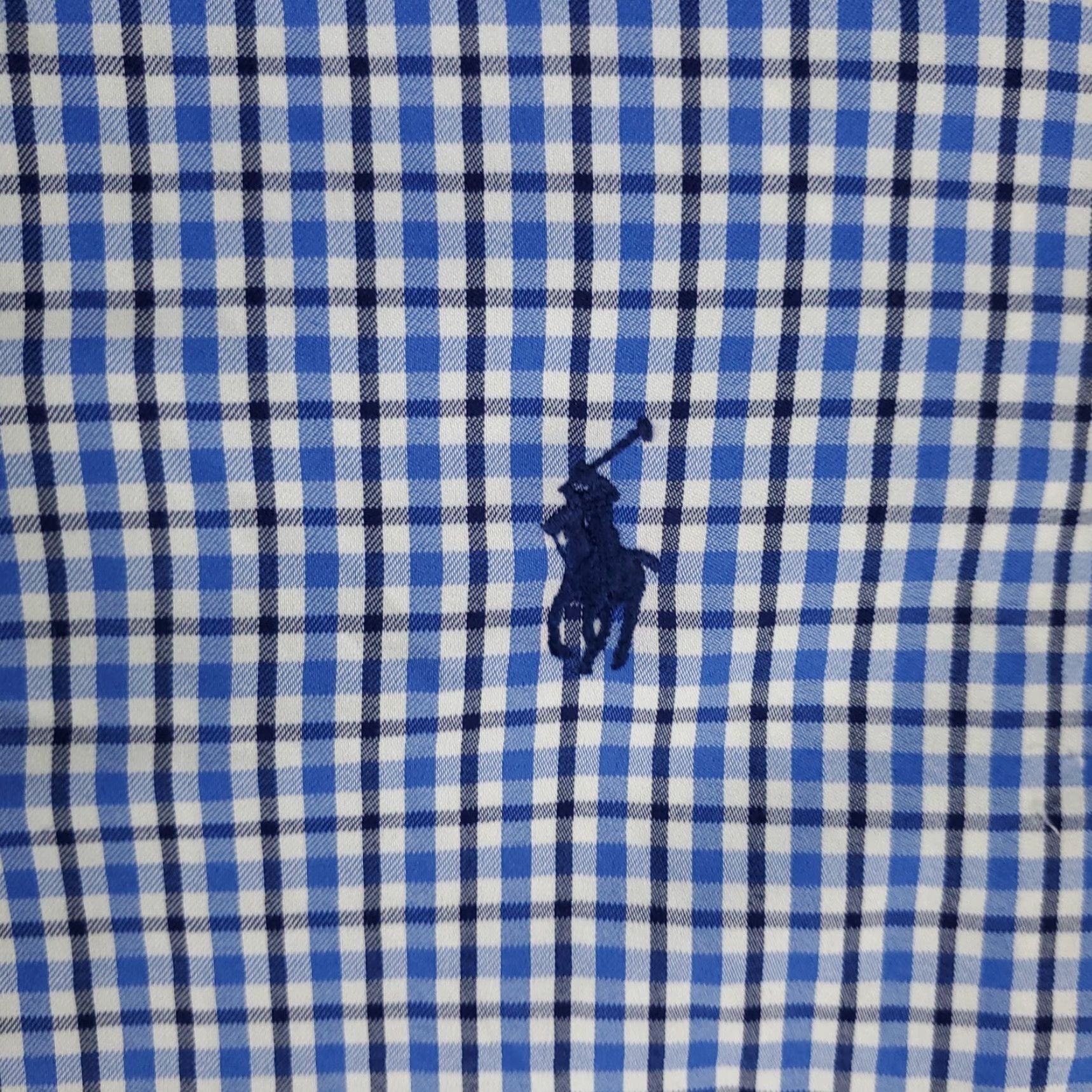 Ralph Lauren Ralph Lauren Shirt Mens Large Blue Plaid Nylon Button-Up Long Sleeve Size US L / EU 52-54 / 3 - 2 Thumbnail