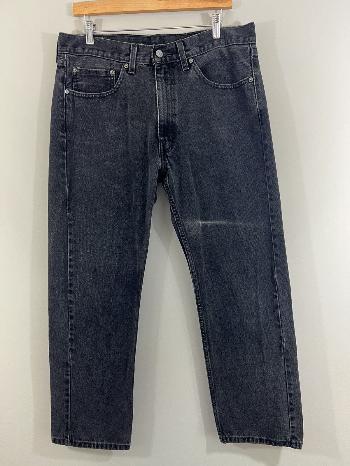 Levi's Sun Faded Black Levi 505 Stained Distressed Jeans Size US 36 / EU 52 - 1 Thumbnail
