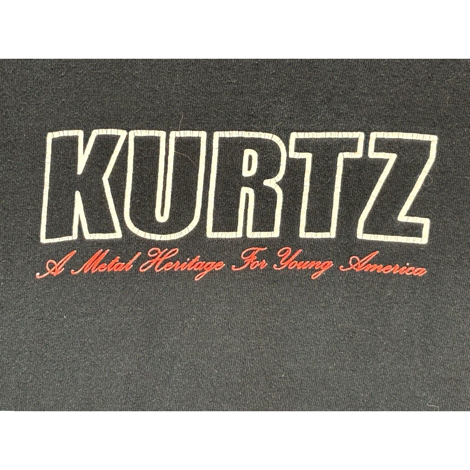 Fruit Of The Loom VINTAGE Kurtz A Metal Heritage Band T-Shirt Black Men's Medium Cotton Y2K Size US M / EU 48-50 / 2 - 2 Thumbnail