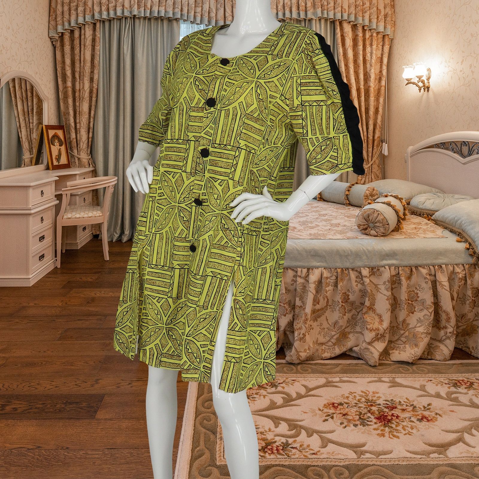 Other Vintage Tribal Ethnic Print Button-Up Dress XL Size XL / US 12-14 / IT 48-50 - 2 Thumbnail