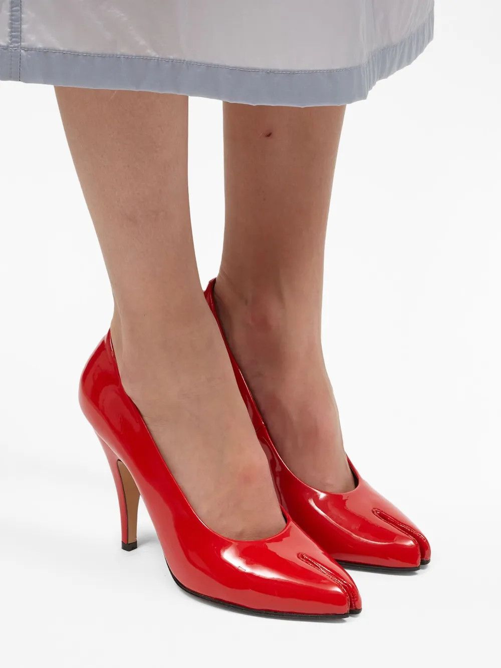 Maison Margiela Maison Margiela Red Tabi 110mm Patent Leather Pumps Size US 9 / IT 39 - 2 Thumbnail