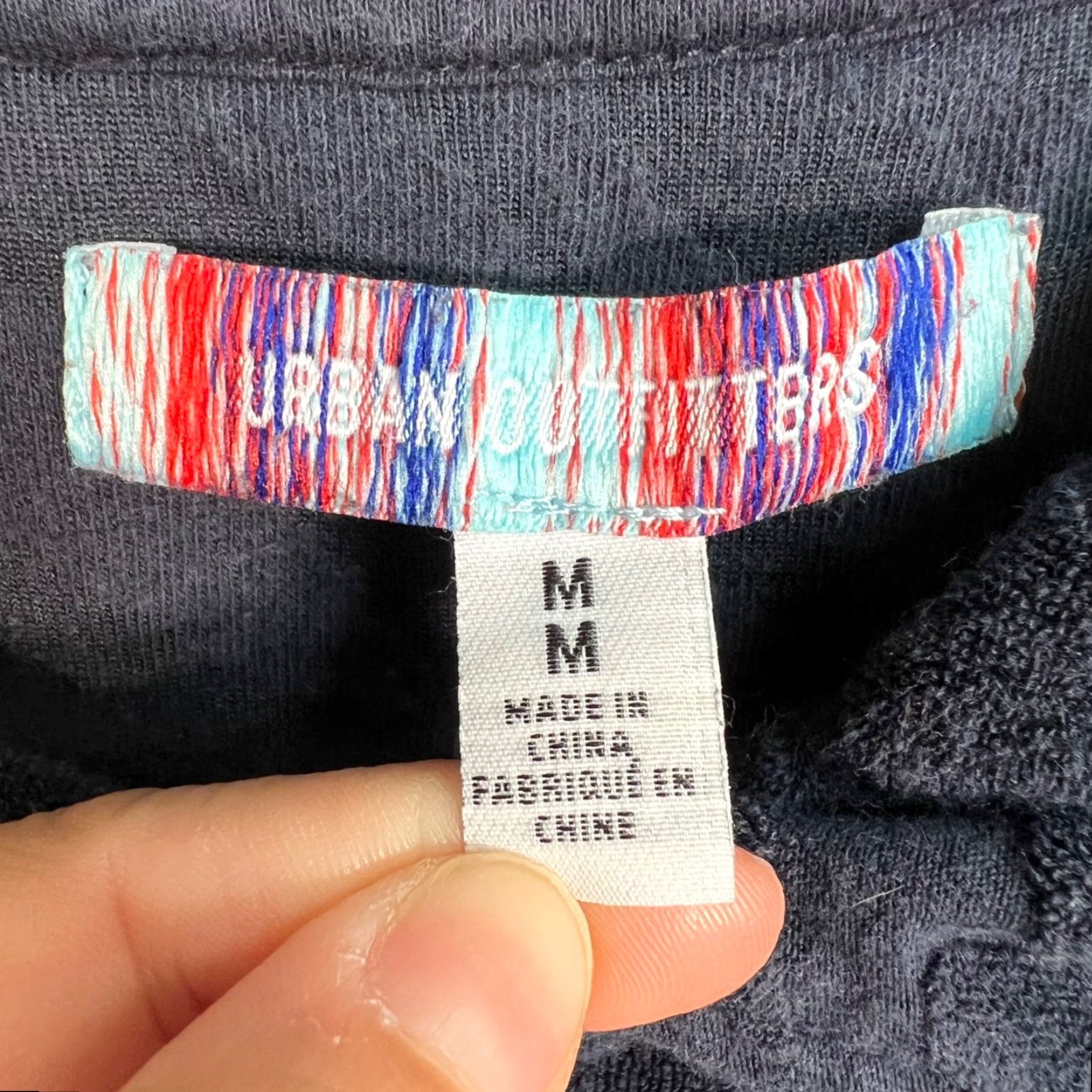 Urban Outfitters Urban Outfitters Mens Medium Navy Zebra Print Half-Zip Short Sleeve Pullover Size M / US 6-8 / IT 42-44 - 3 Thumbnail