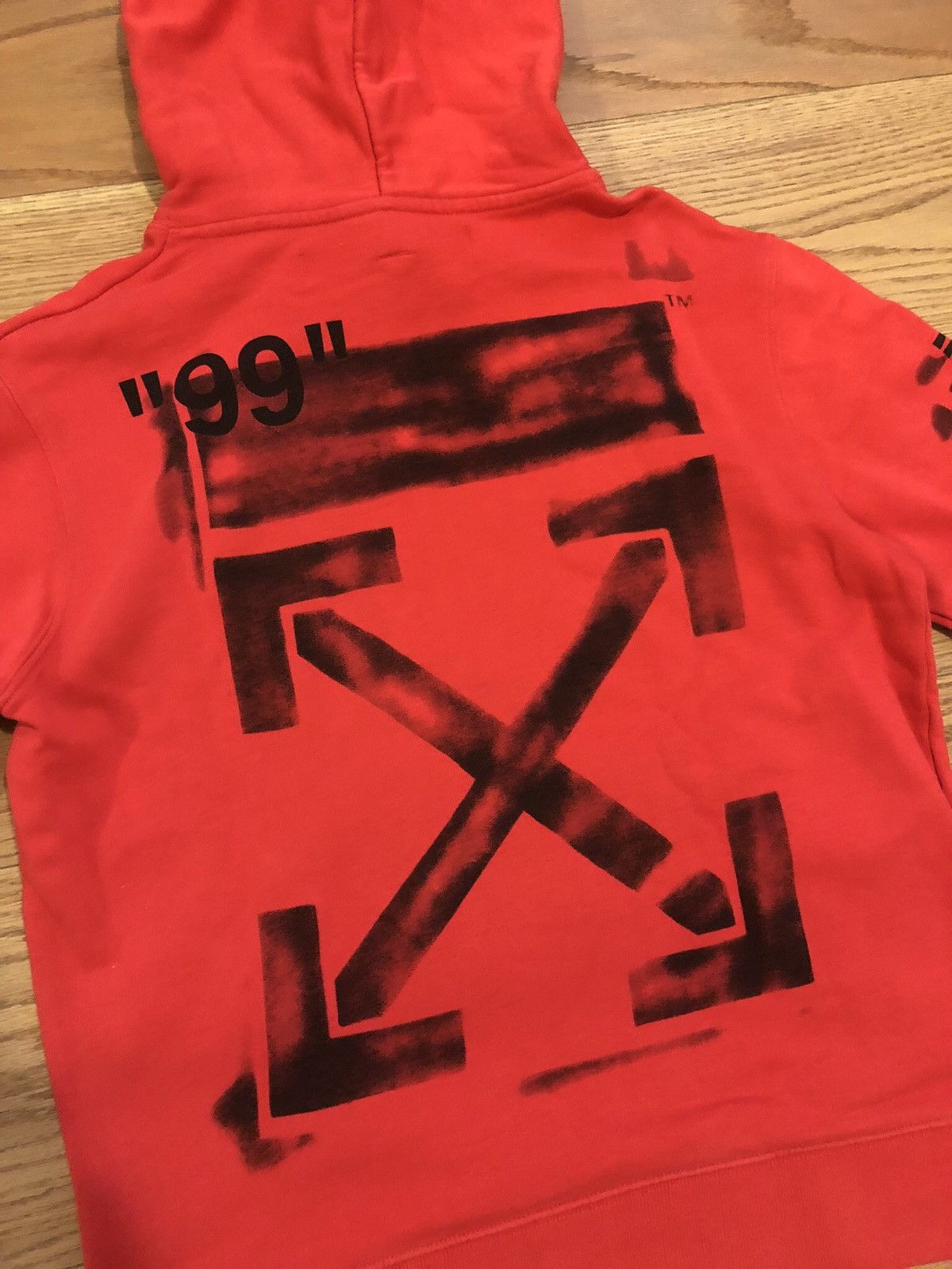 Off-White Off-White 19SS Diag Stencil Logo Hoodie Pullover Red/Black Size US S / EU 44-46 / 1 - 4 Thumbnail