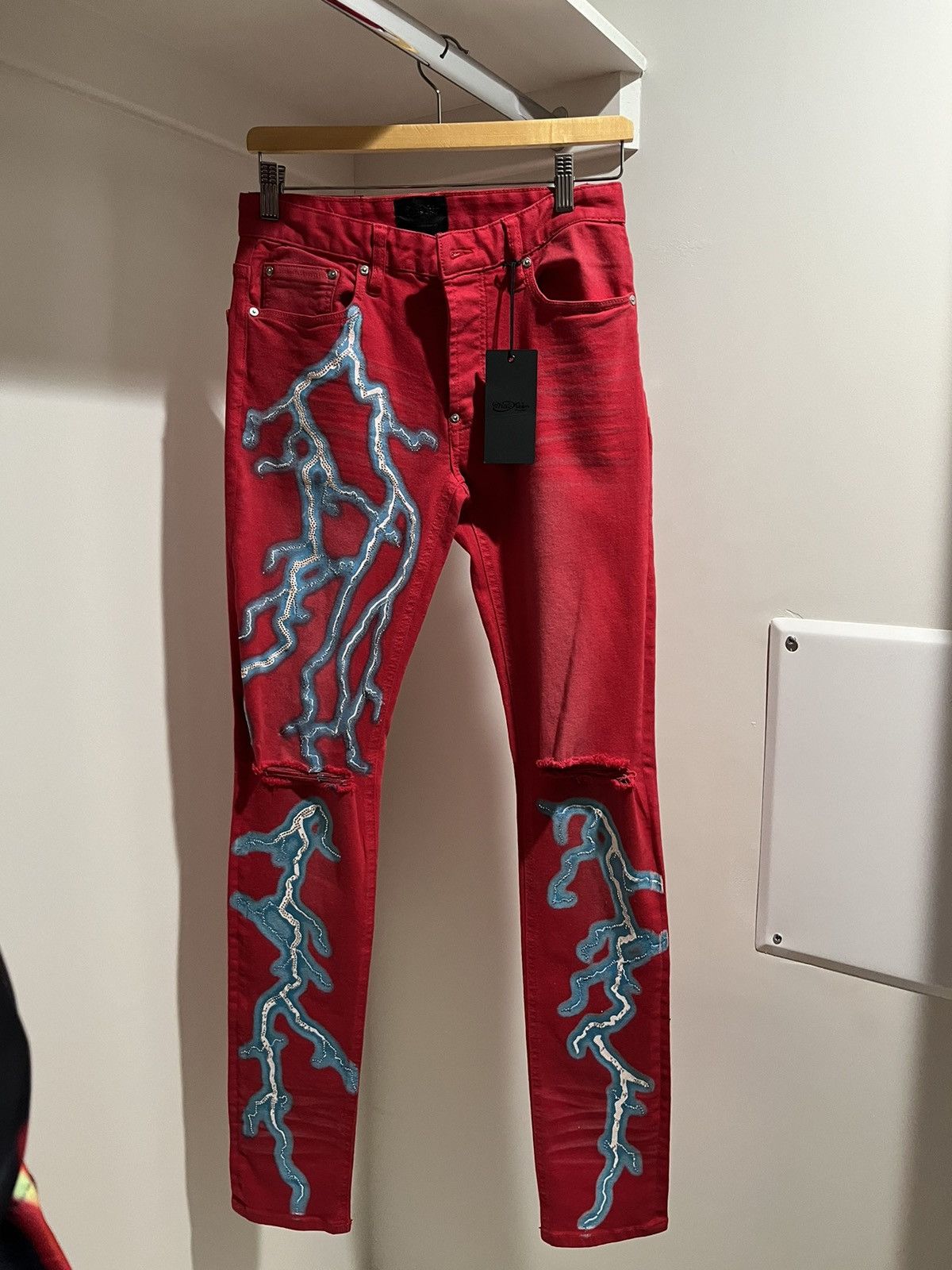 Other × Rockstar Games Mackeen Red Lightning Denim Size US 28 / EU 44 - 1 Thumbnail