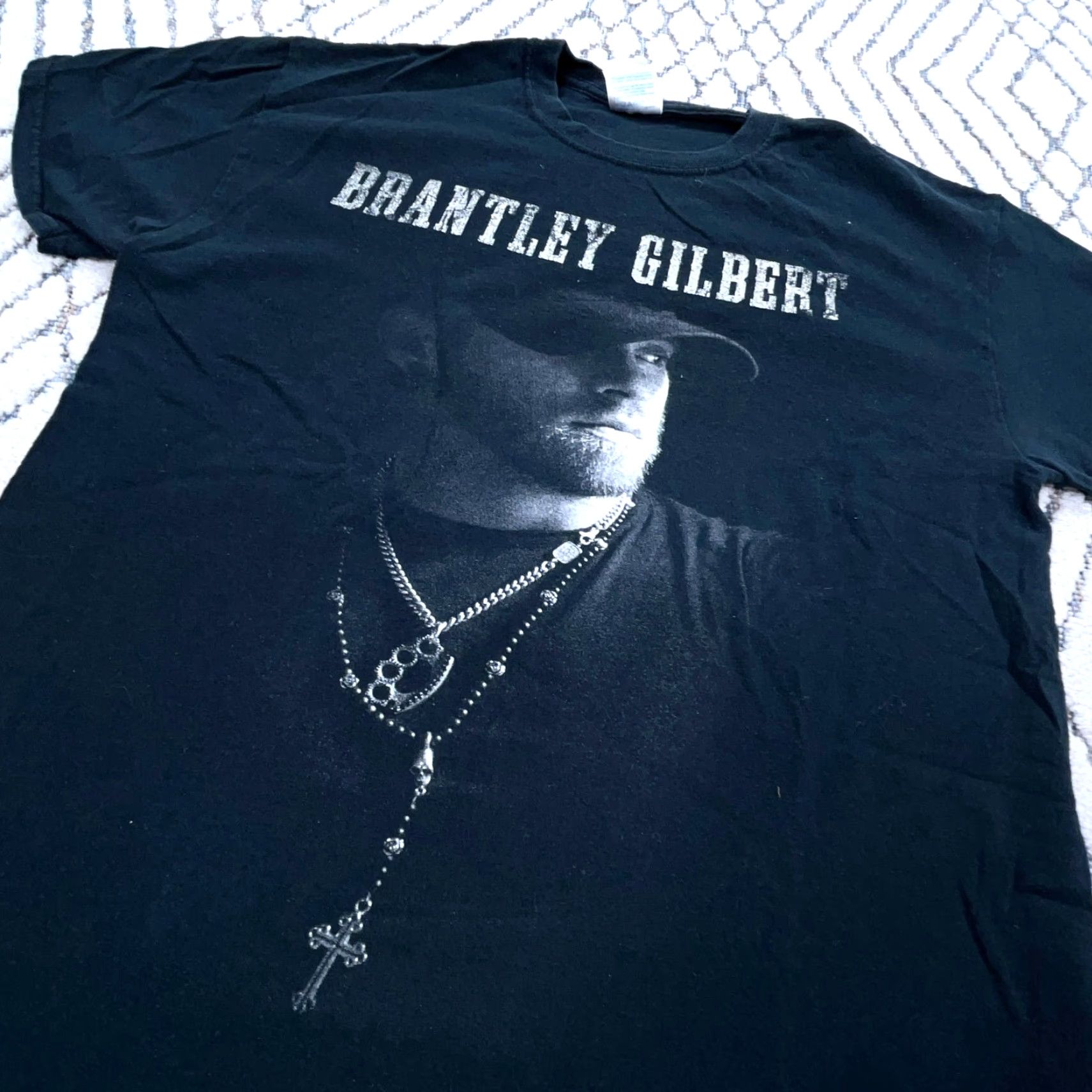 Gildan Brantley Gilbert Shirt Men Medium Black Tee Concert Music Band 2014 Gildan Short Sleeve Crew Neck Logo Size US M / EU 48-50 / 2 - 4 Thumbnail