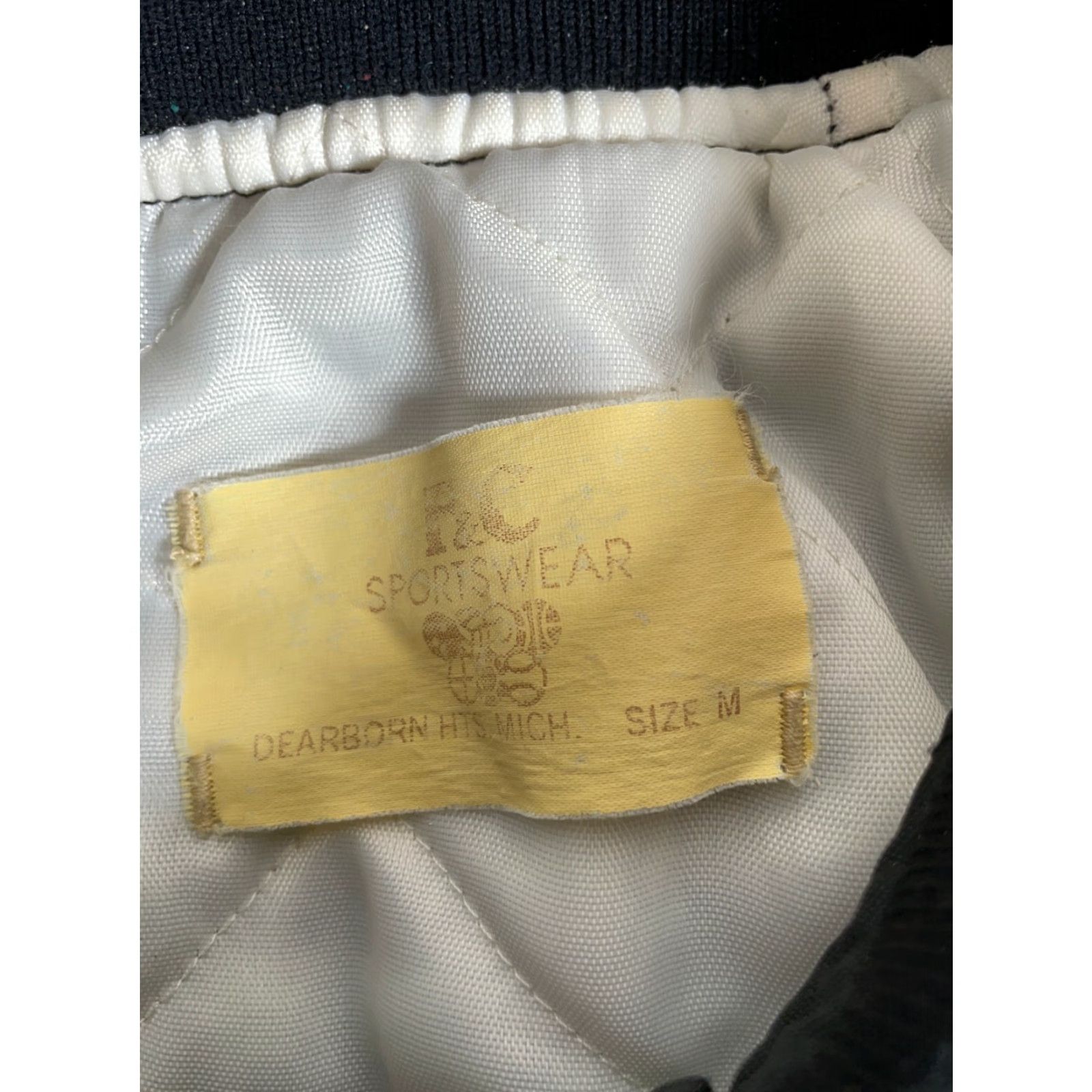Vintage VINTAGE VTG Linden Michigan Marching Band Satin Jacket Adult Medium Black Chainstitch Size US M / EU 48-50 / 2 - 4 Thumbnail
