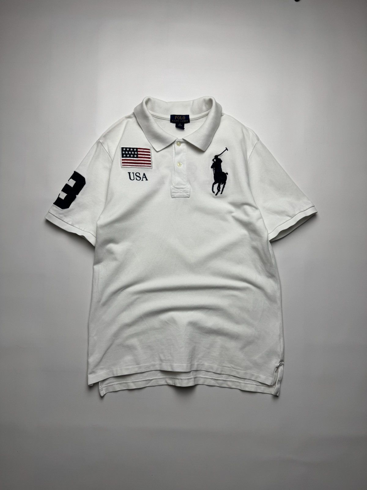 Polo Ralph Lauren Polo Ralph Lauren USA Big Pony Polo Shirt - White Size US L / EU 52-54 / 3 - 1 Thumbnail