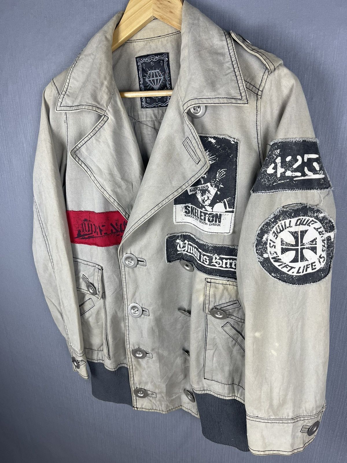 Seditionaries Vintage ALGONQUINS Double Collar Punk Bondage Patches Jacket Size US M / EU 48-50 / 2 - 5 Thumbnail