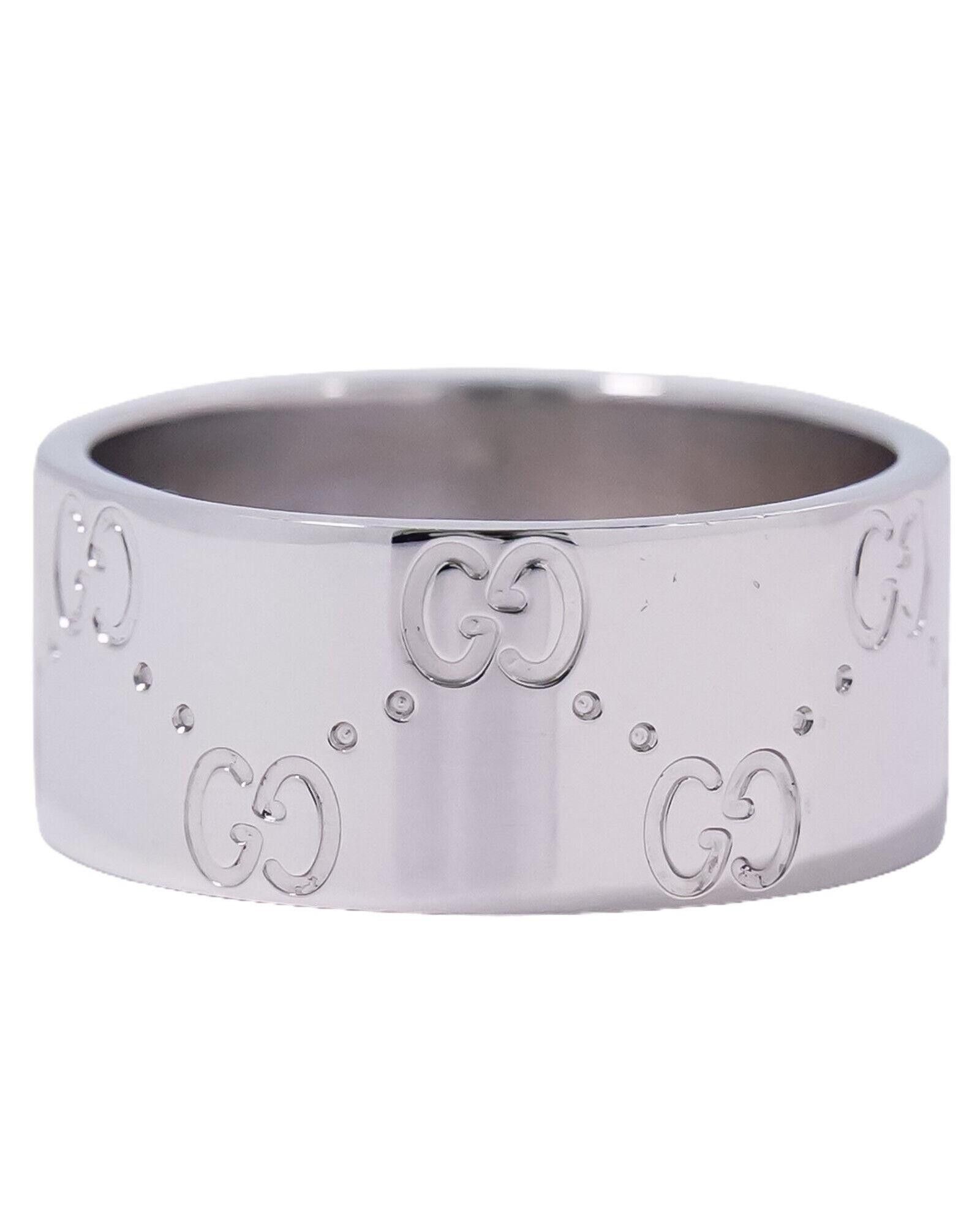image of Gucci Timeless White Gold Ring With Silver Finish, Women's