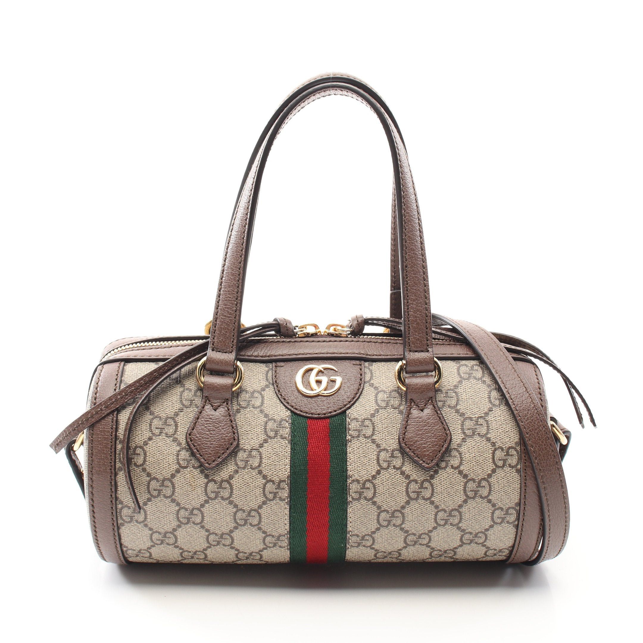 Gucci Gucci Ophidia Handbag Leather Gray Beige Brown Size ONE SIZE - 1 Thumbnail
