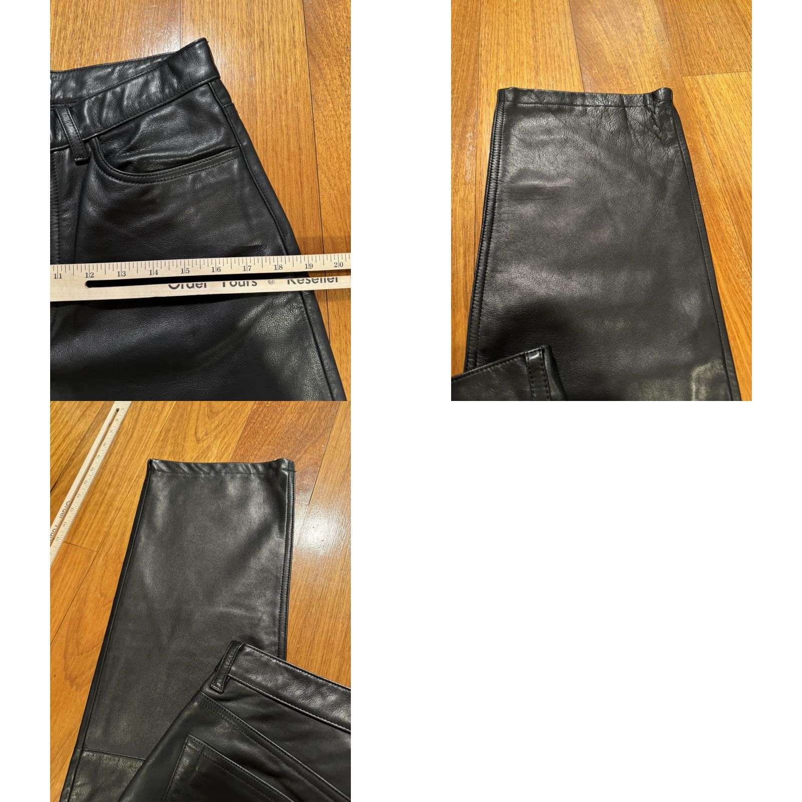 Gap GAP Black Leather Biker Pants 30x28 - Iconic Jeans, Leather, Pants, Regular, Men, Vintage, 30, 28 Inseam Size US 30 / EU 46 - 10 Thumbnail