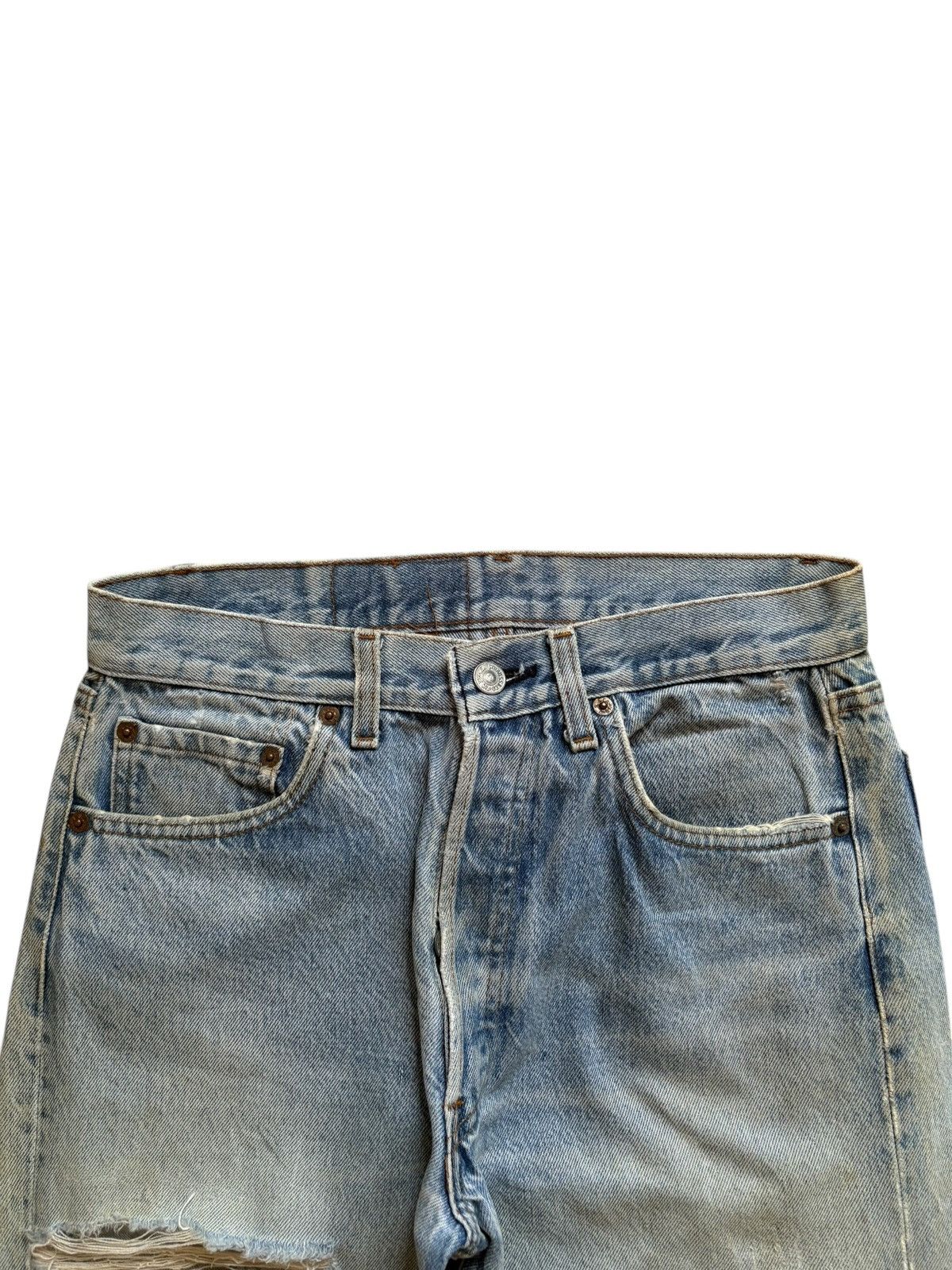 Levi's Vintage 70s Levis 501 Mud Wash Distressed Jeans Size US 28 / EU 44 - 4 Thumbnail