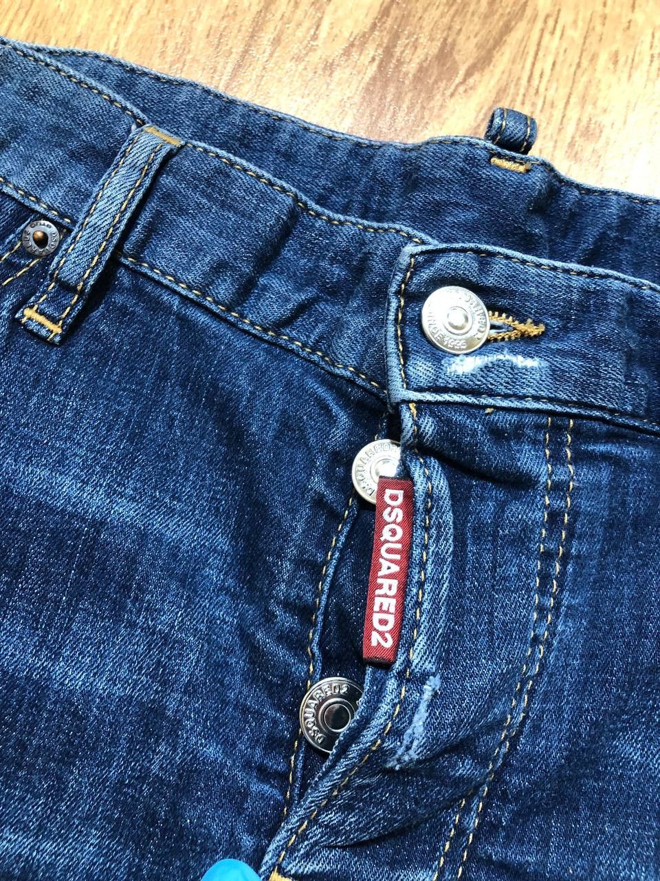 Dsquared2 DSQUARED2 Distressed Slim Fit Stretch Denim Light Wash Jeans Size US 32 / EU 48 - 11 Thumbnail