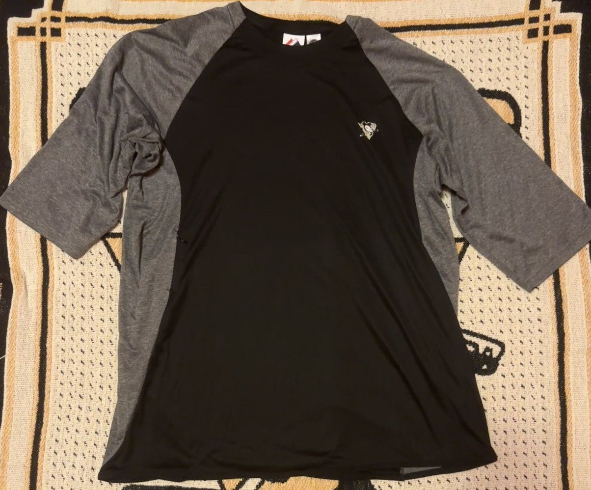 NHL NHLXMAJESTIC PITTSBURGH PENGUINS Black 3/4 Sleeve Shirt SzXL Size US XL / EU 56 / 4 - 1 Thumbnail