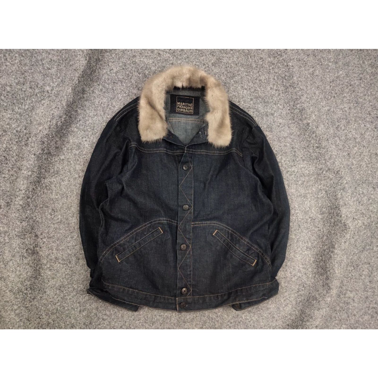Vintage Marithe Francois Girbaud Denim Jacket Vintage Pocket fur collar Jacket Size M / US 6-8 / IT 42-44 - 2 Thumbnail