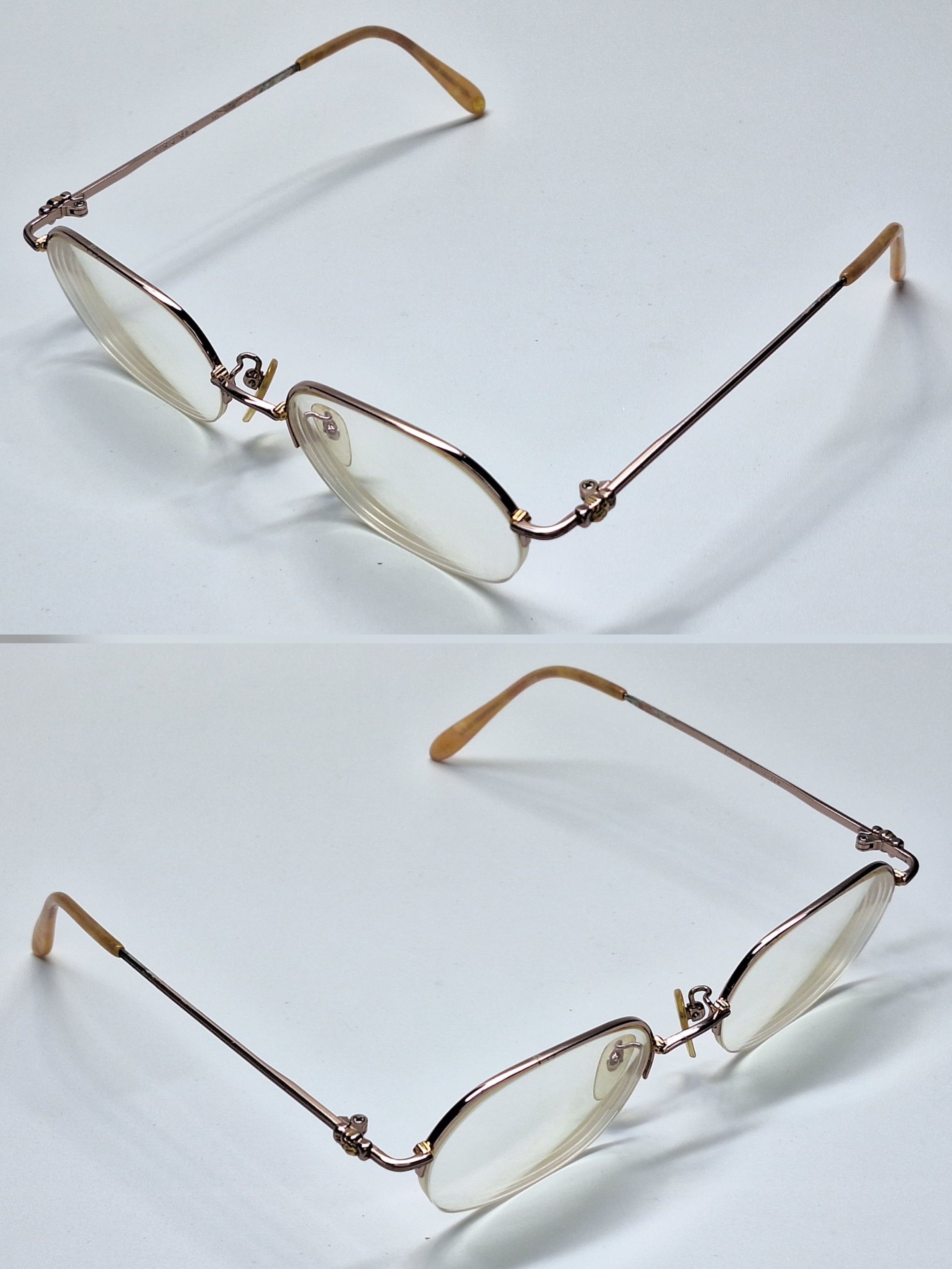 KIJIMA TAKAYUKI KIMIJIMA 111 T-Ti-P Pink Gold Half-Rim Vintage Eyeglass Size ONE SIZE - 8 Thumbnail