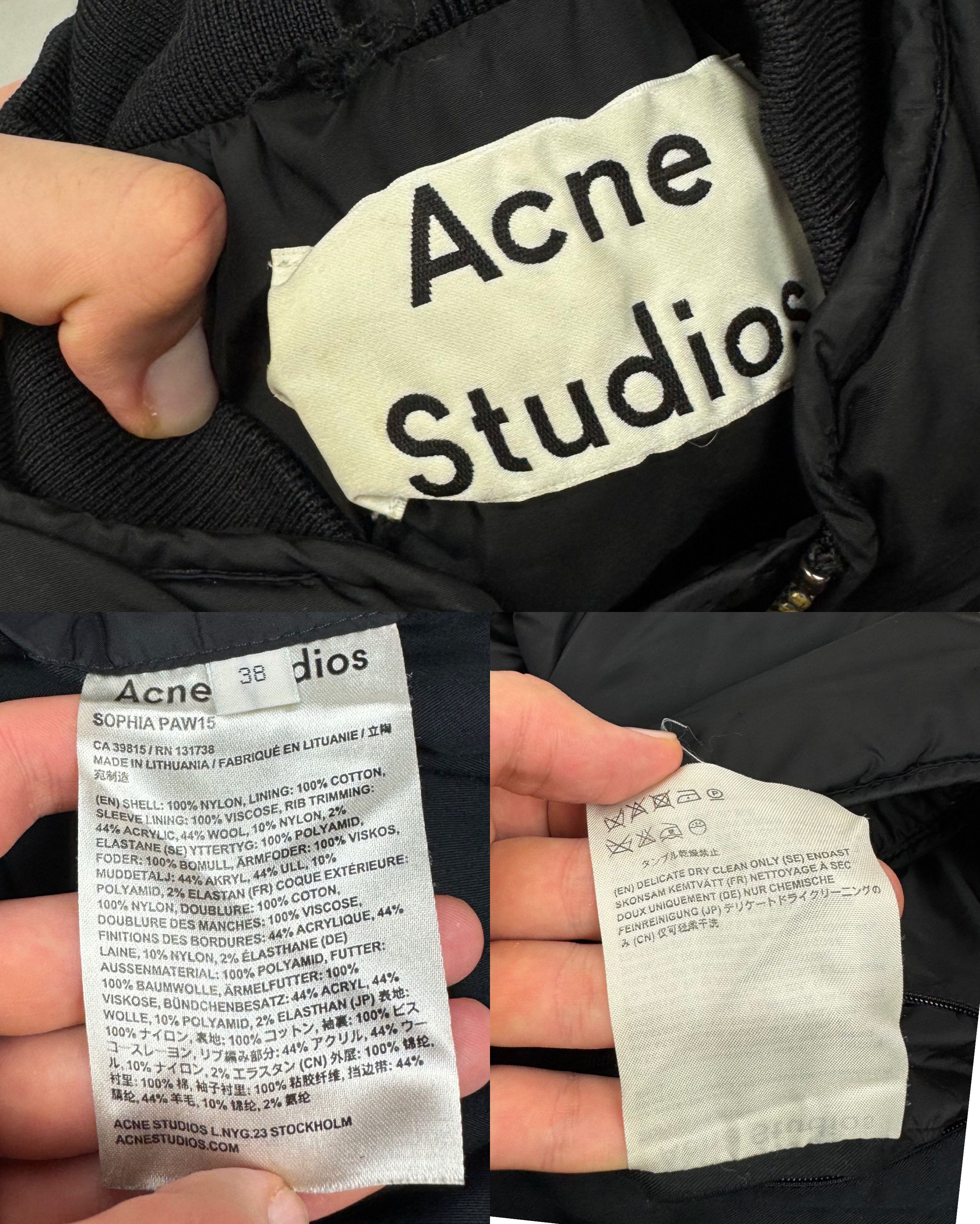 Acne Studios Acne Studios Sophia Men's Black Full Zip Bomber Jacket 38 Size US S / EU 44-46 / 1 - 2 Thumbnail