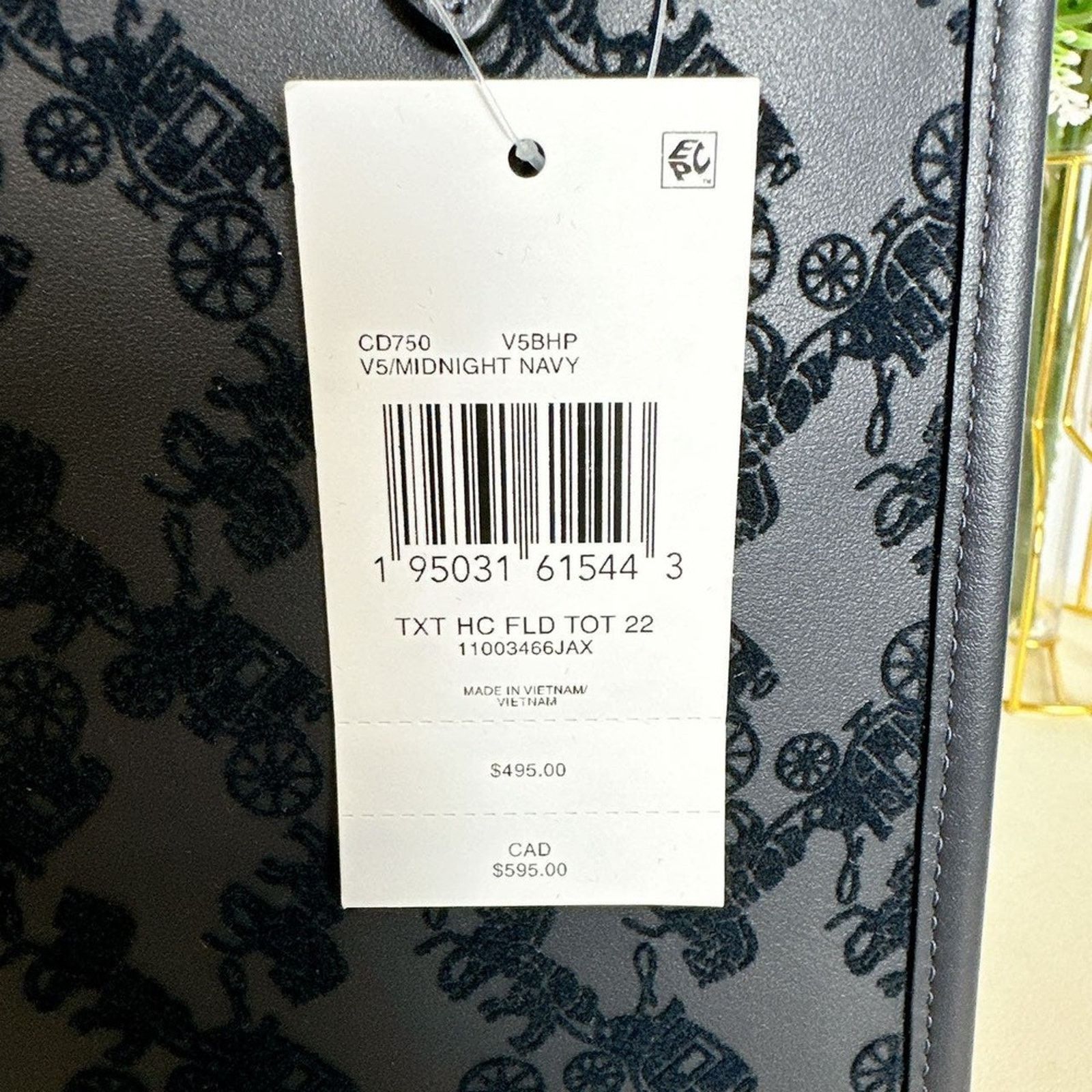 Coach Coach CD750 Field Tote 22 With Horse And Carriage IN NAVY Size ONE SIZE - 6 Thumbnail