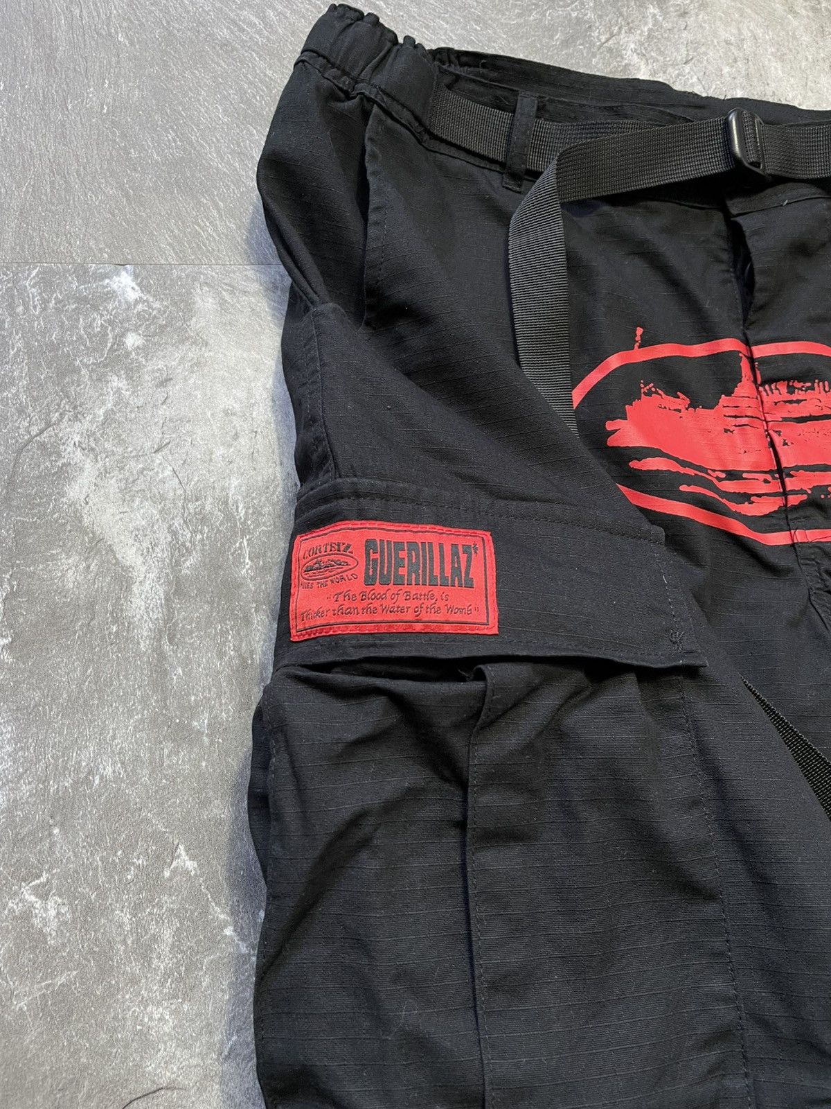 Corteiz Vintage Corteiz Cargo Pants Black Big Logo Red Size US 34 / EU 50 - 5 Thumbnail