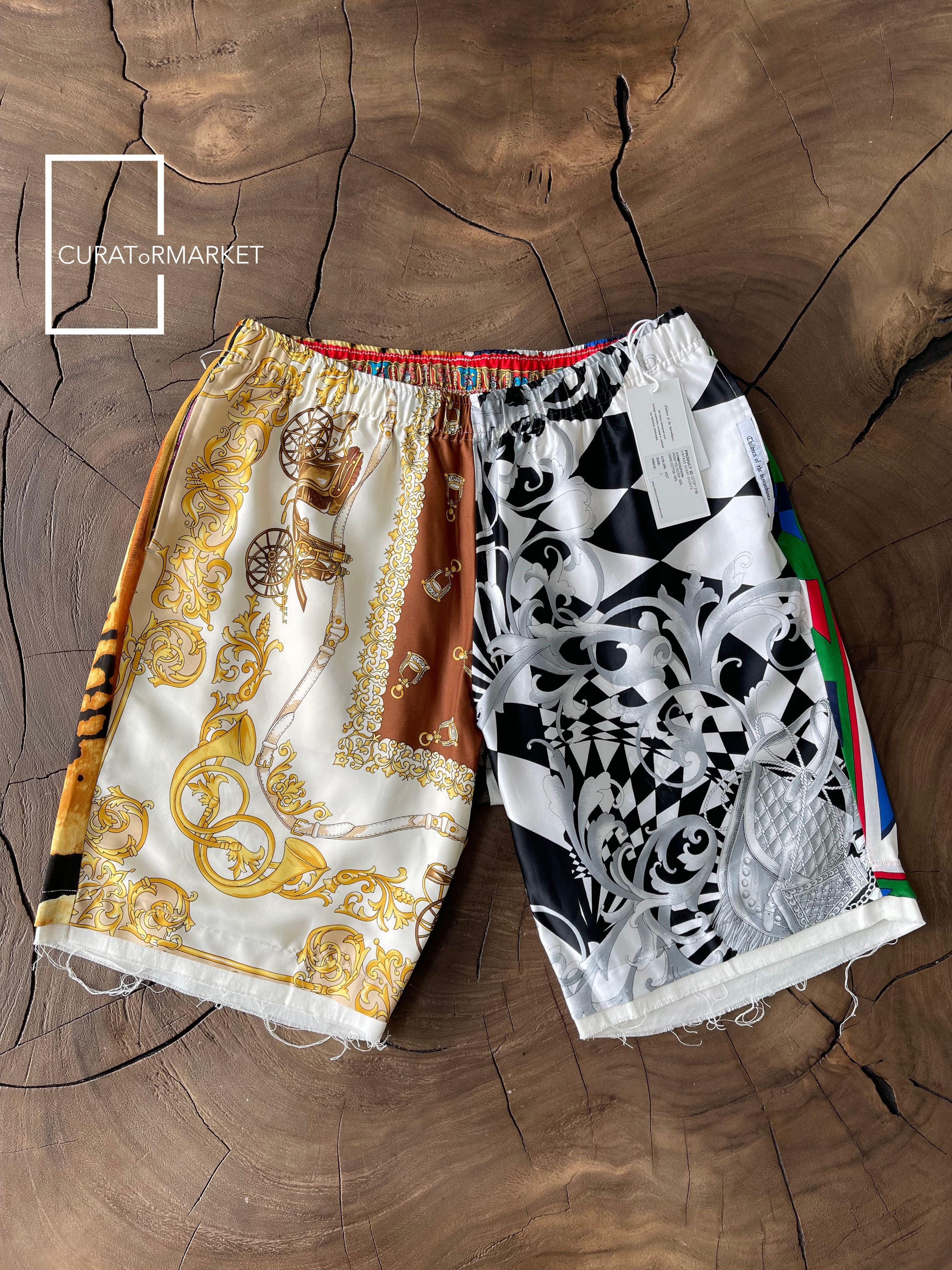 Children of the discordance Sz2 Vintage Scarf 1 of 1 Baroque Diamond Pattern Shorts SS20 Size US 30 / EU 46 - 1 Thumbnail