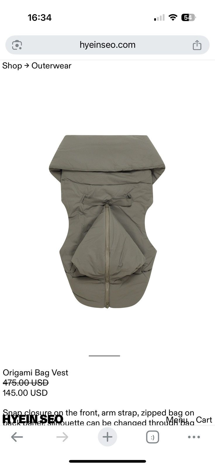 Hyein Seo hyein seo origami bag vest Size S / US 4 / IT 40 - 3 Thumbnail
