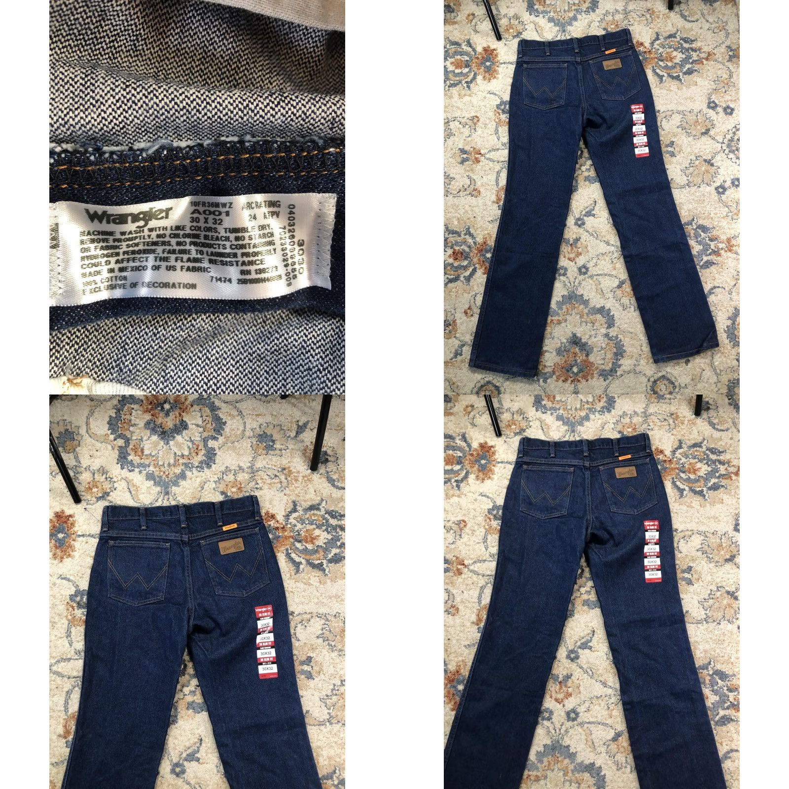 Wrangler Wrangler Jeans Mens 30x32 Blue Dark Wash Slim Straight Flame-Resistant Pockets FR 34 ATPV 10FR36MWZ Clean Denim Accessories Not Included Size US 30 / EU 46 - 8 Thumbnail