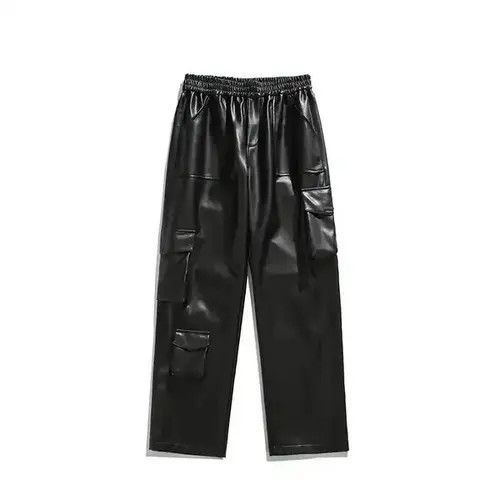 Jean Avant garde multi pocket cargo pu leather pants Size US 30 / EU 46 - 2 Thumbnail