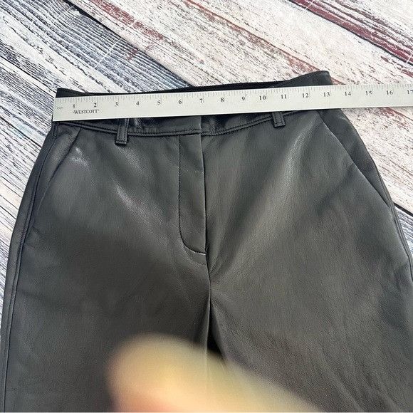 Other Babaton Black Vegan Leather Straight Leg Pants Size 27" / US 4 / IT 40 - 9 Thumbnail