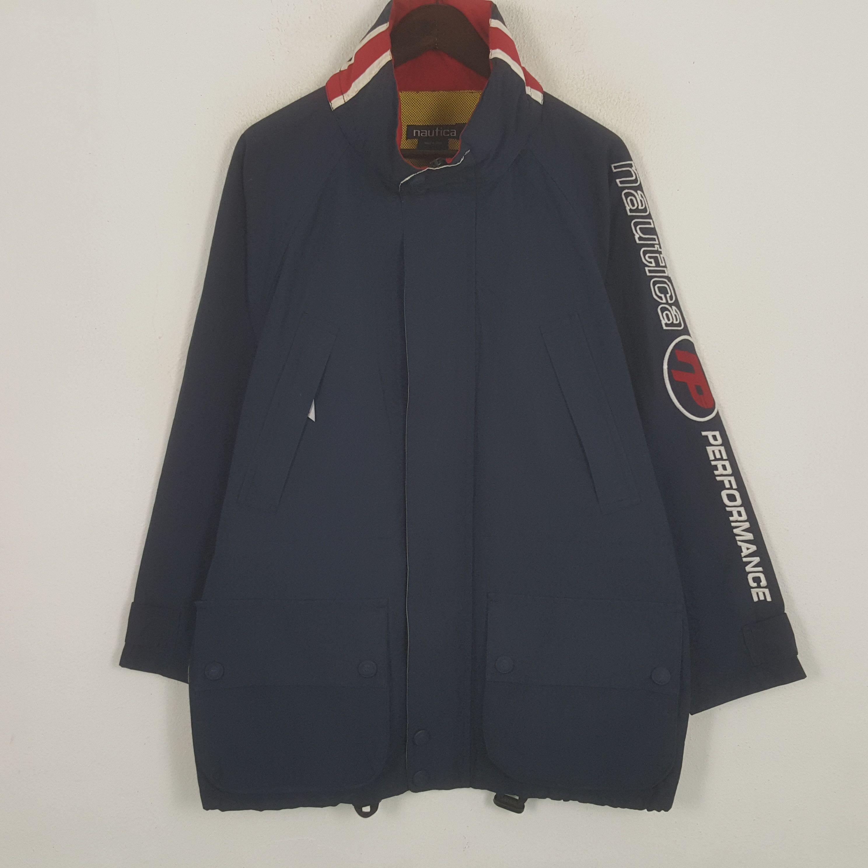 image of Nautica Perfomance Windbreaker Zipper Jacket in Navy Blue, Men's (Size Large)
