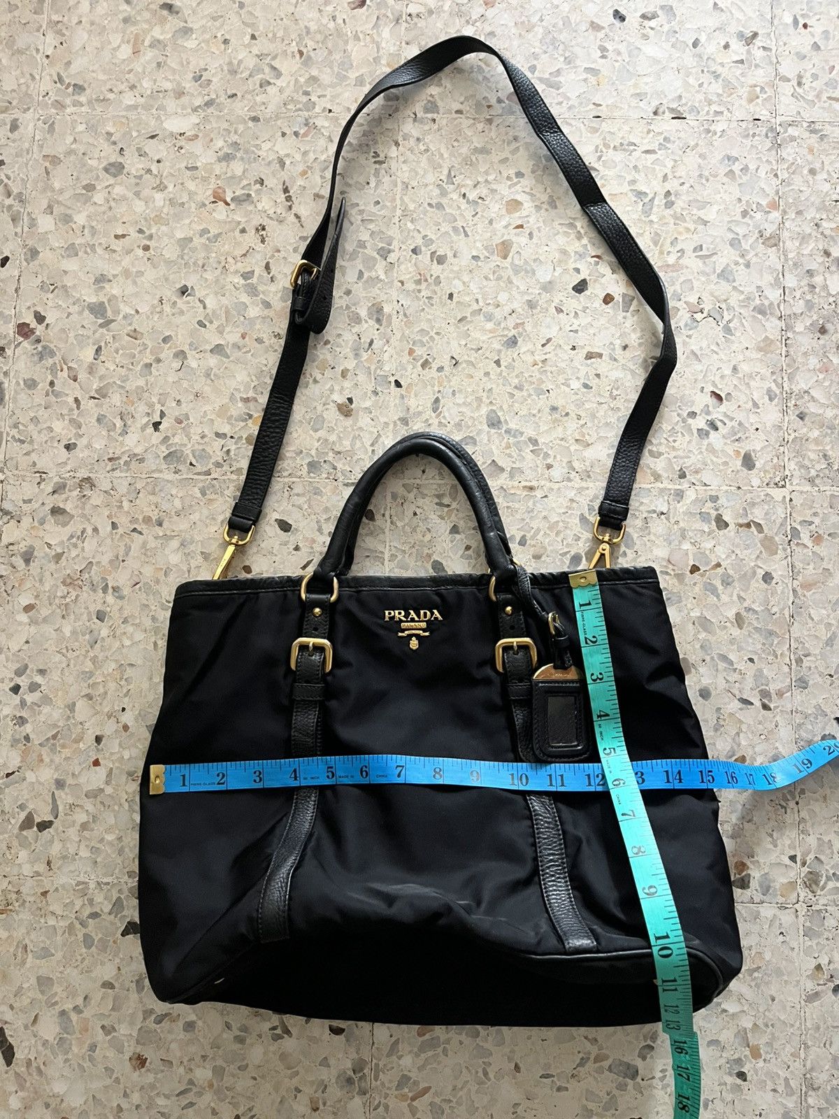 Prada PRADA 2WAY Shoulder Handbag Black Nylon Leather Logo Plate Size ONE SIZE - 15 Thumbnail
