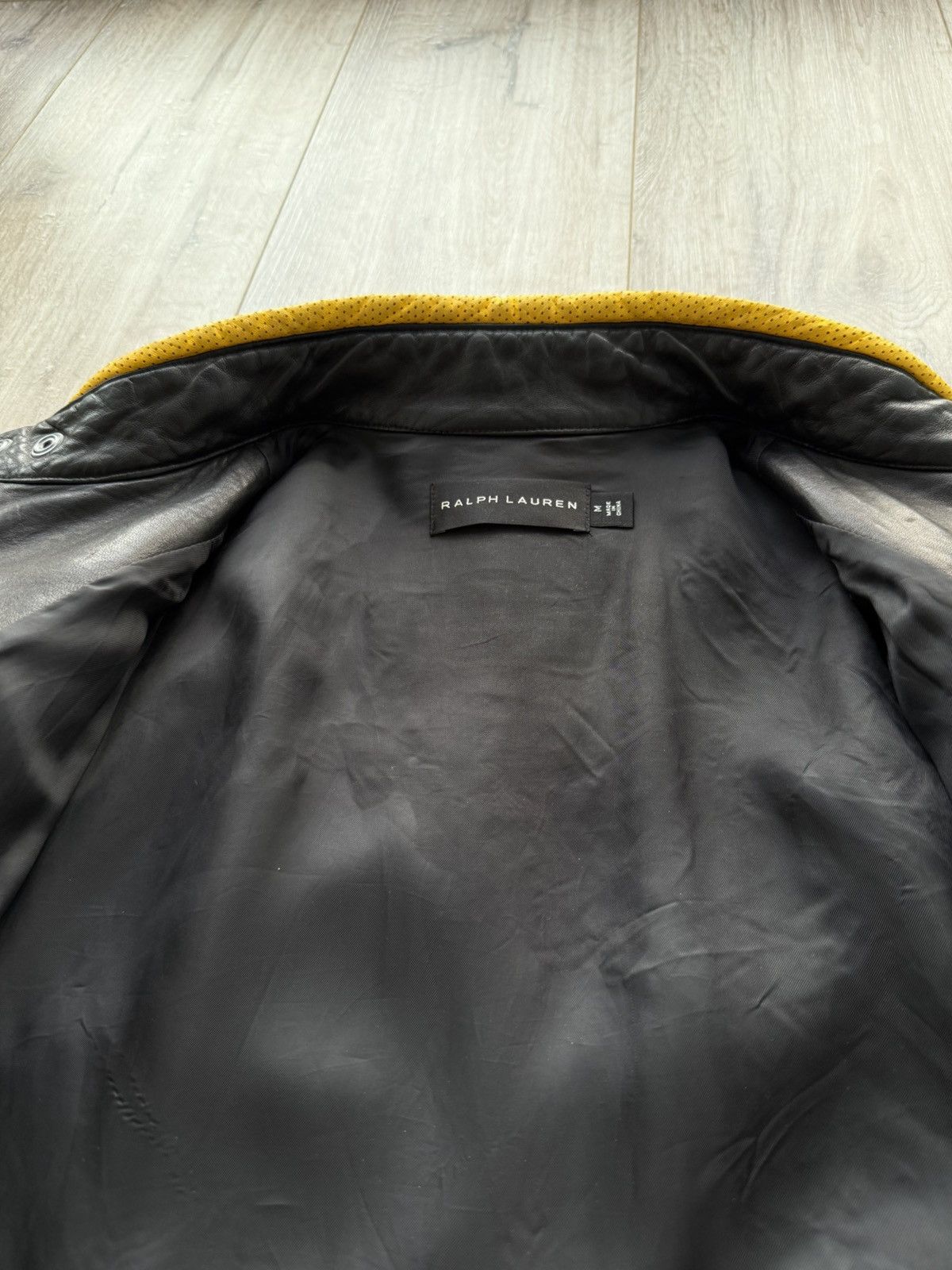 Ralph Lauren Black Label ARCHIVE 5/5 LEATHER MOTO JACKET WITH RIBBED ARMOR DETAILING Size US M / EU 48-50 / 2 - 24 Thumbnail