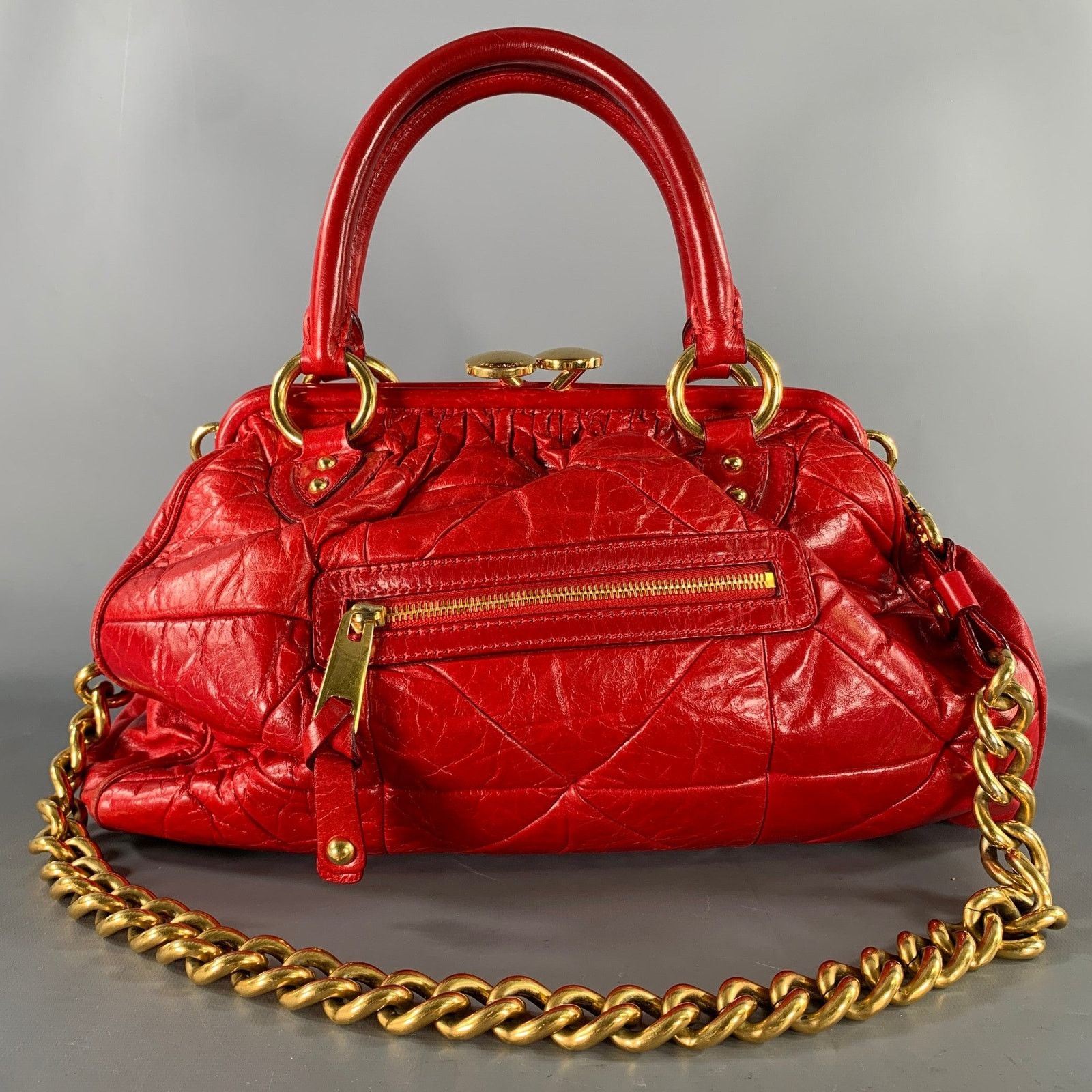 Marc Jacobs MARC JACOBS Red Quilted Calfskin Leather Purse Handbag Size ONE SIZE - 4 Thumbnail
