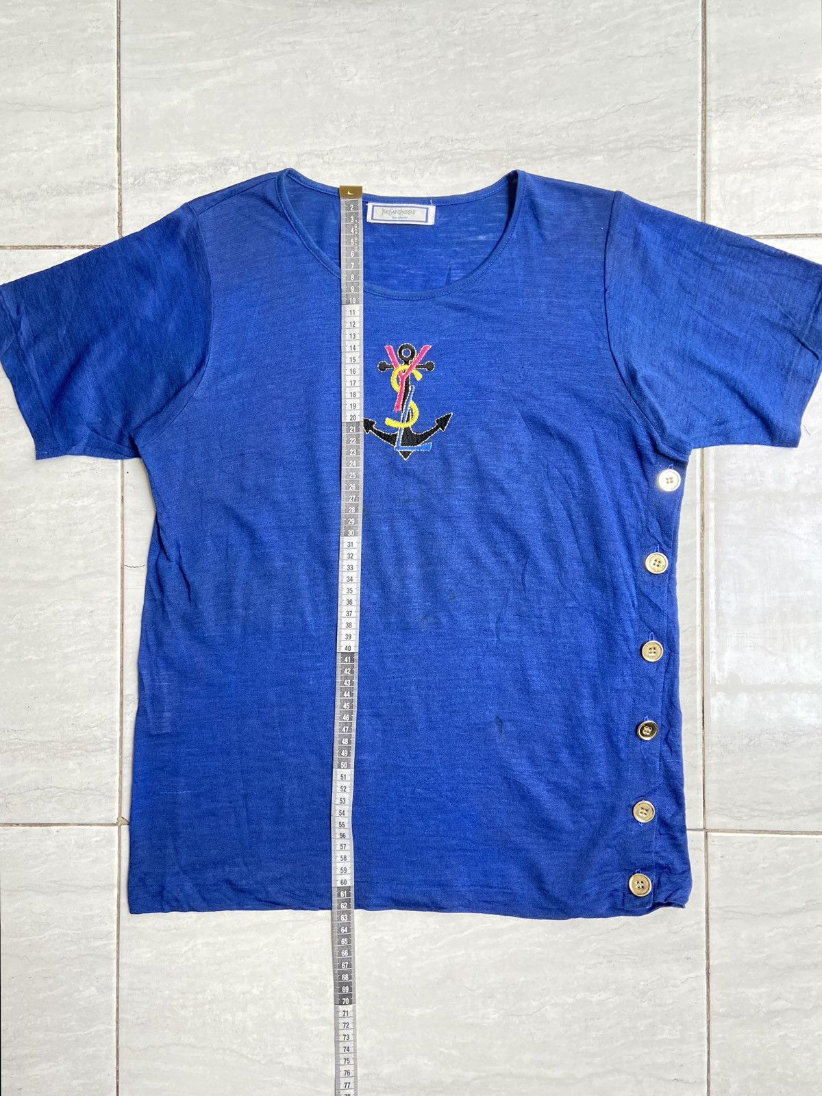 Yves Saint Laurent Yves Saint Laurent Blue T-shirt Size US S / EU 44-46 / 1 - 2 Thumbnail