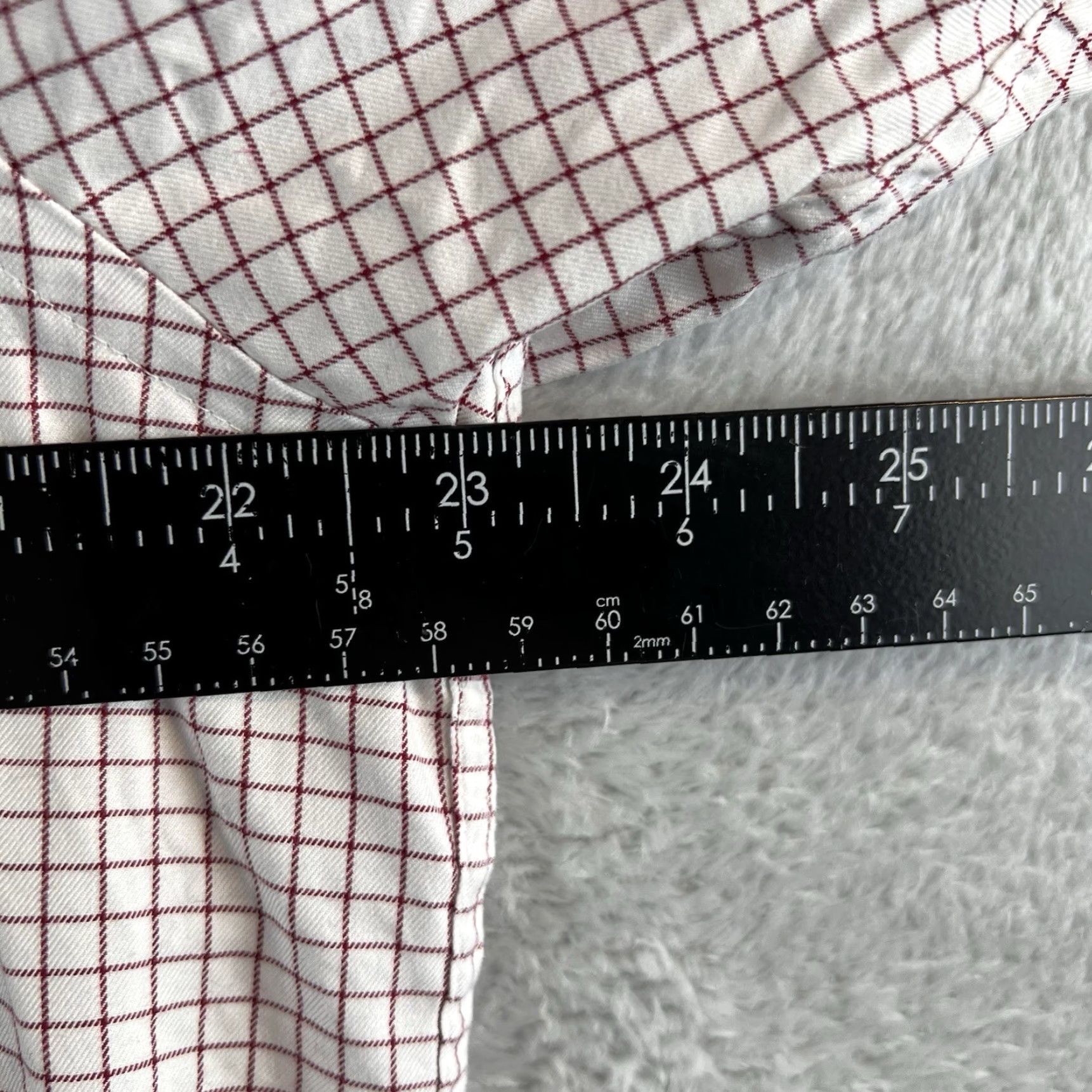 Charles Tyrwhitt Charles Tyrwhitt Dress Shirt Men L Red White Check Classic Fit Preppy Size 42R - 3 Thumbnail