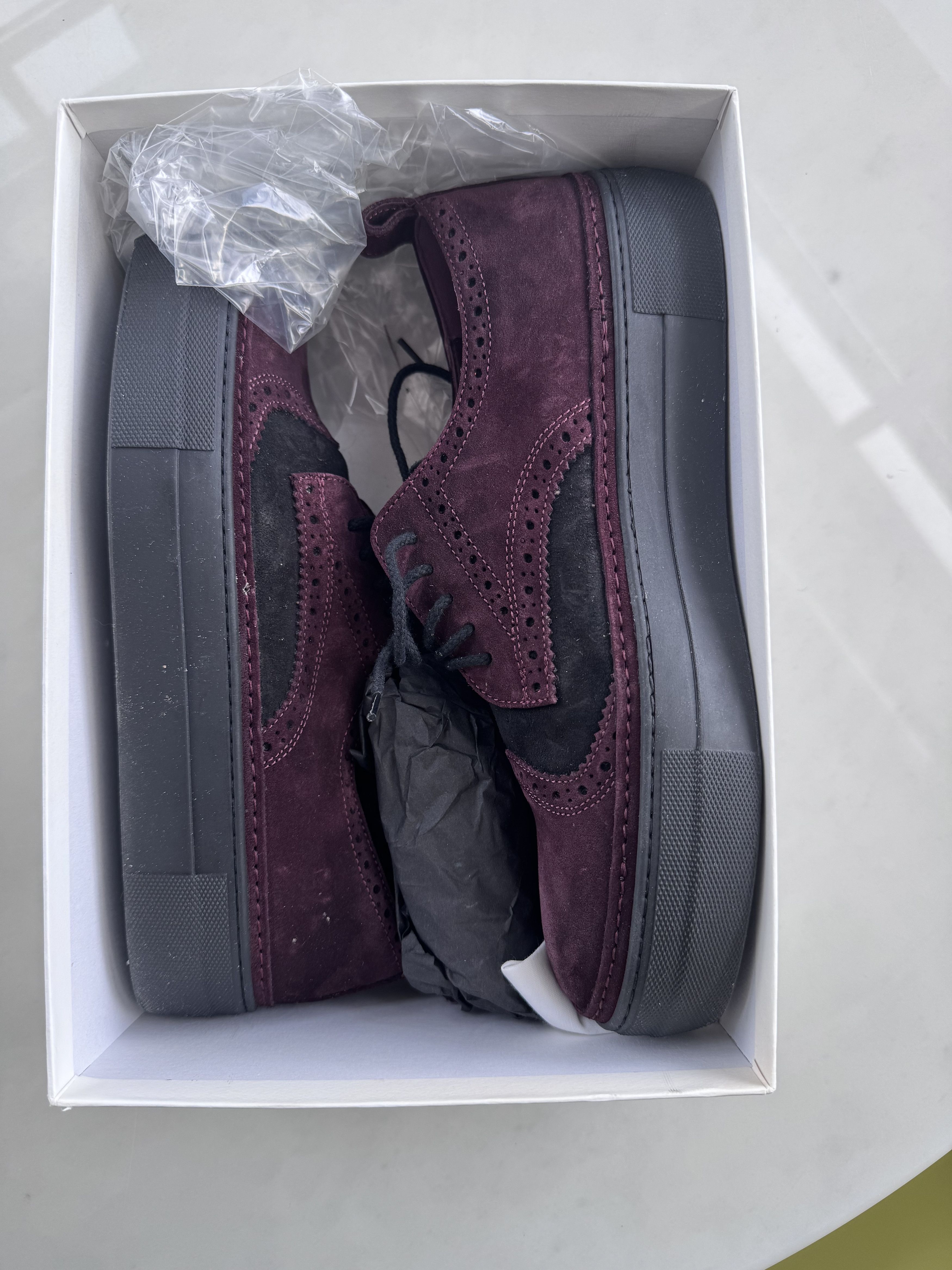 Ann Demeulemeester Ann Demeulemeester Bordeaux Suede Brogues Size US 7 / EU 40 - 2 Thumbnail