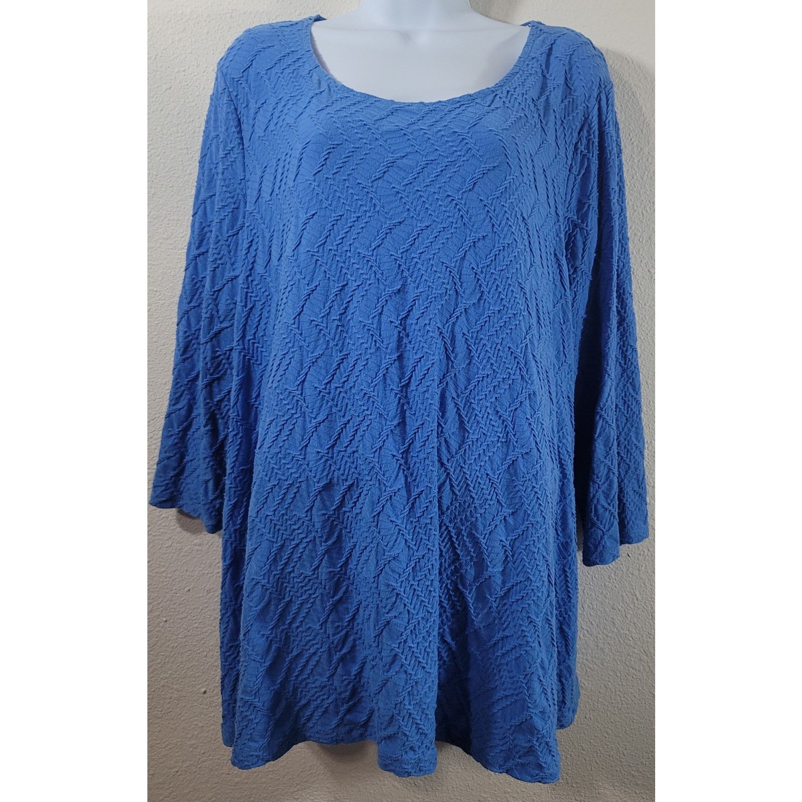 Other Kim Rogers Woman Blue Raised Material Design Top 2X Plus Size XXL / US 16-18 / IT 52-54 - 1 Thumbnail