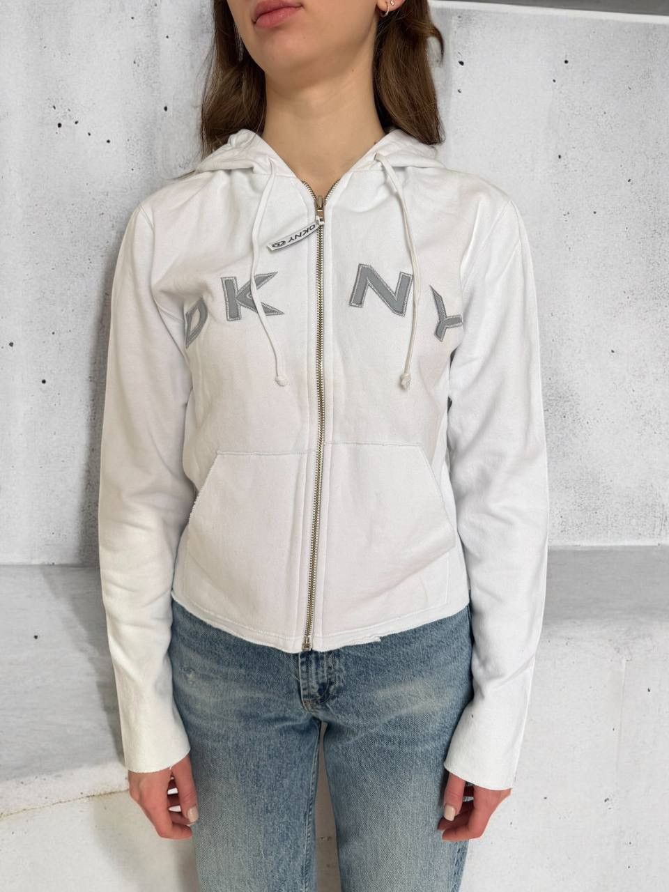 DKNY DKNY Y2K Vintage Big Logo Zip Hoodie Size M / US 6-8 / IT 42-44 - 2 Thumbnail